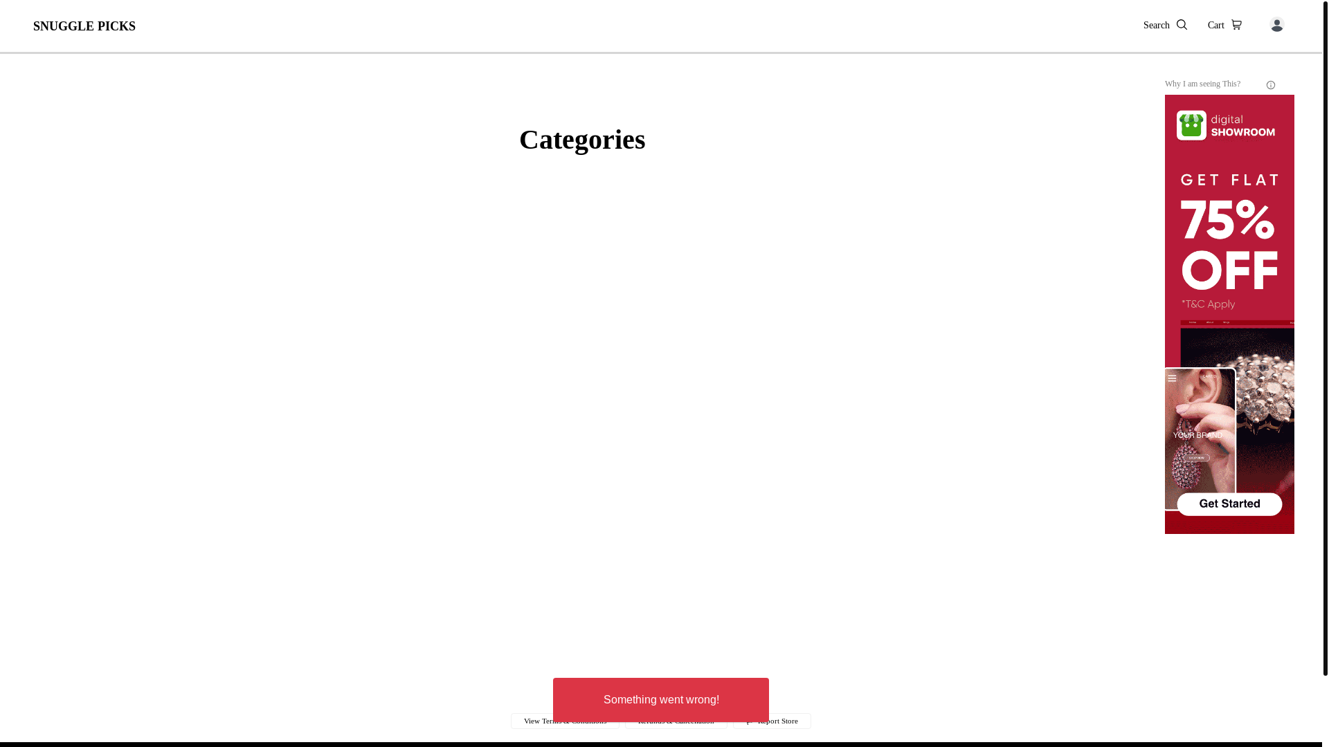 website screenshot of https://snugglepicks.co.in/