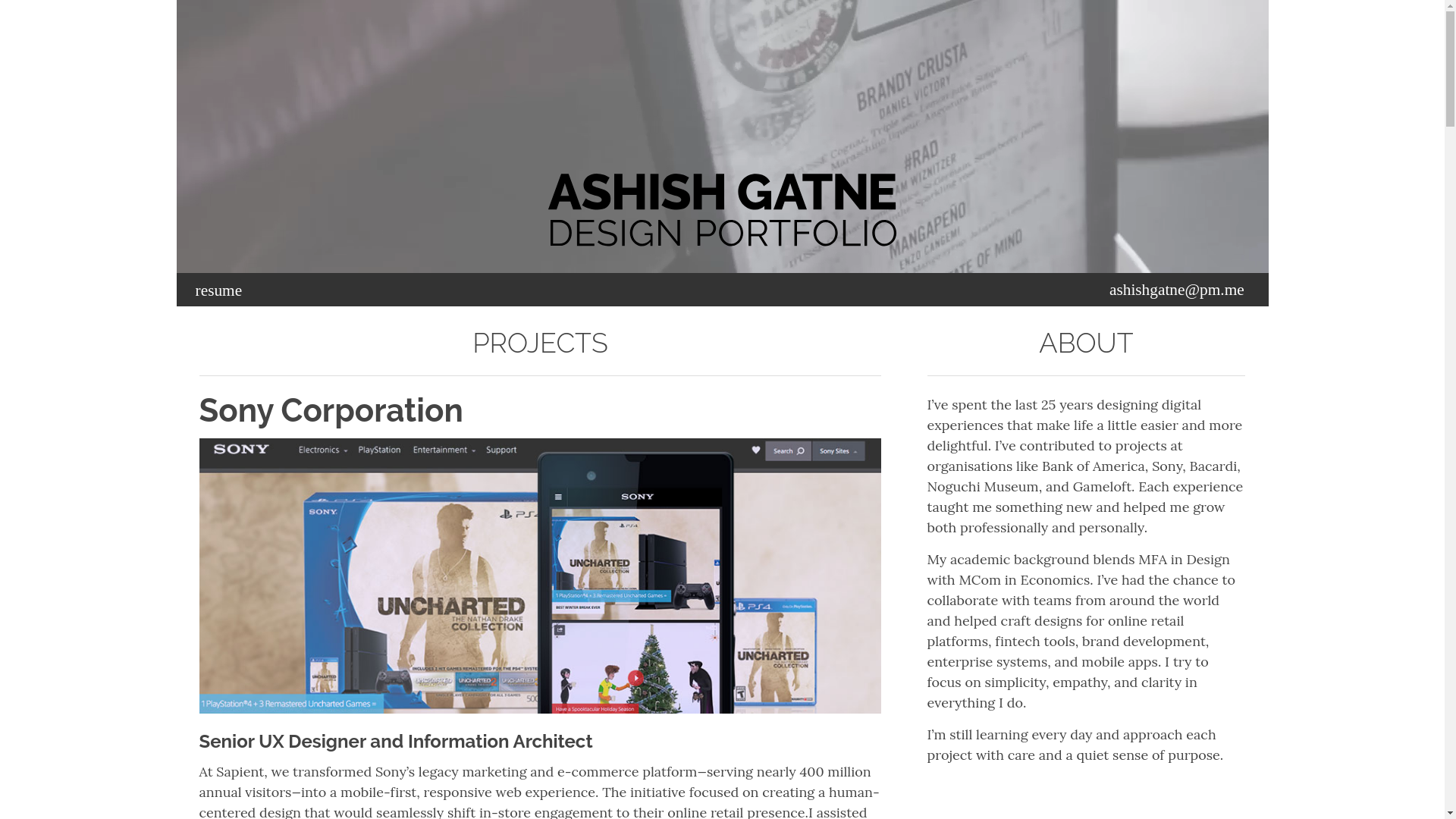 website screenshot of https://ashishgatne.pages.dev/