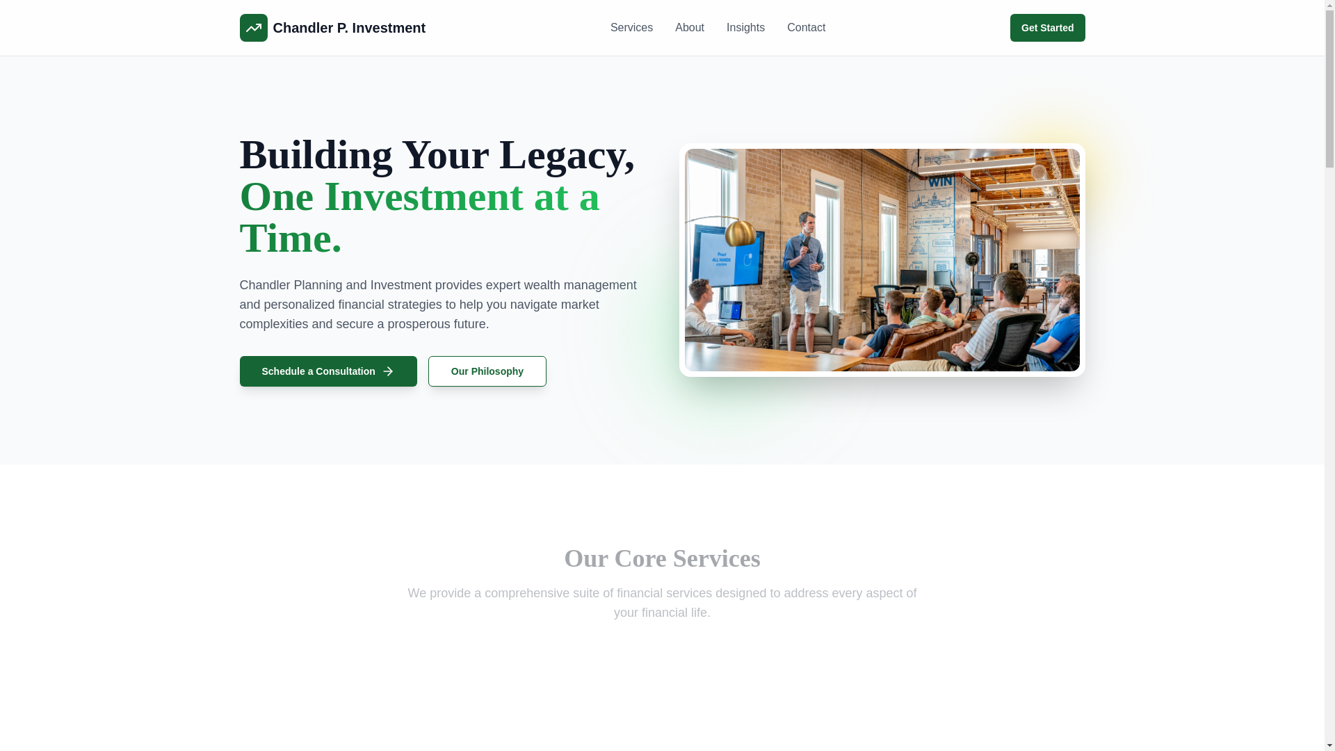 website screenshot of https://chandlerpinvestment.com/