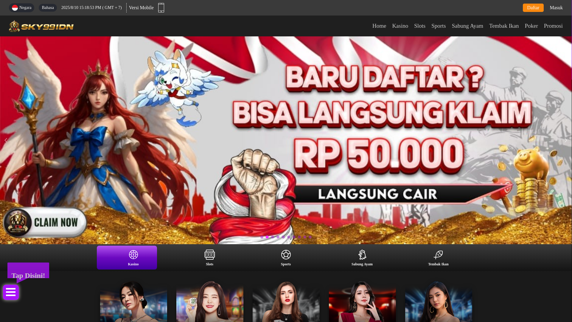 website screenshot of https://sky99terbang2.store/