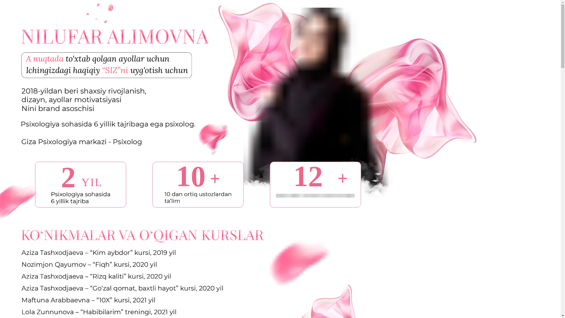 website screenshot of https://nilufaralimovna.uz/