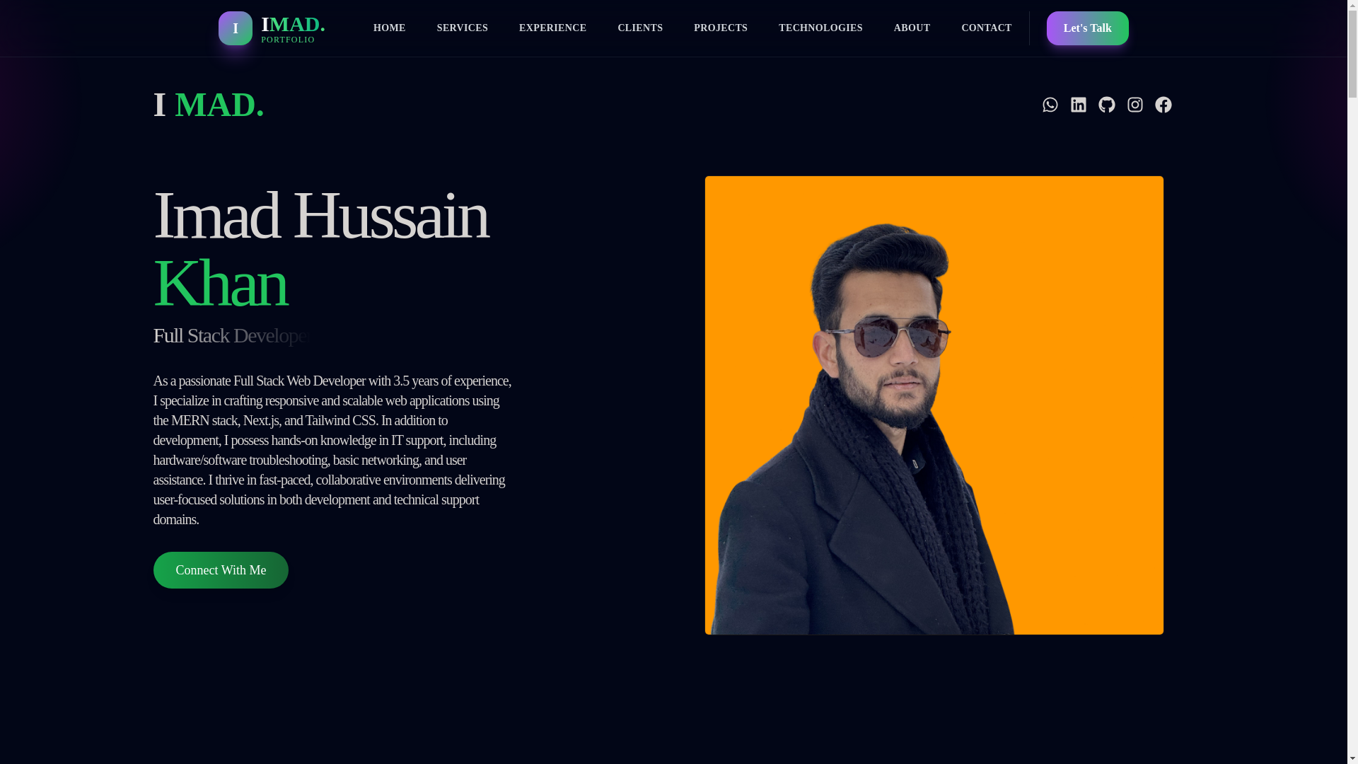 website screenshot of https://imadkhan.online/