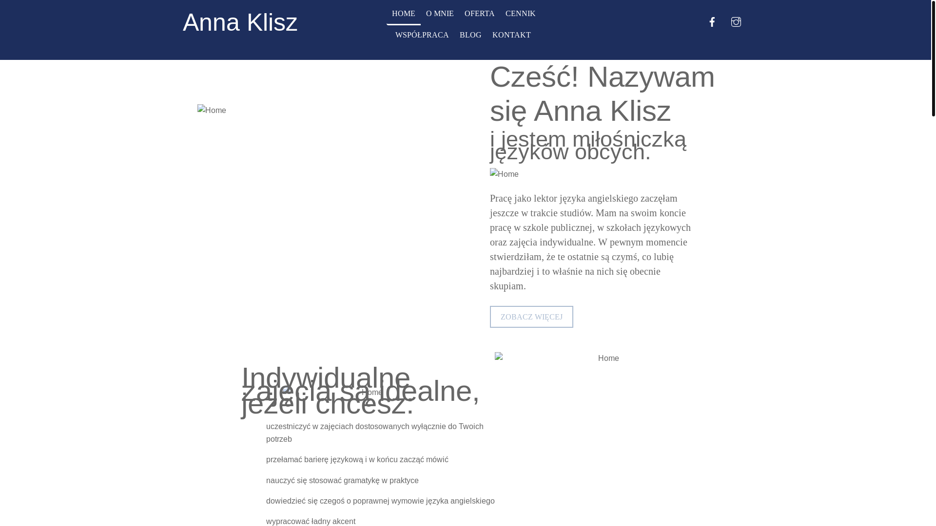 website screenshot of https://kliszanna.pl/