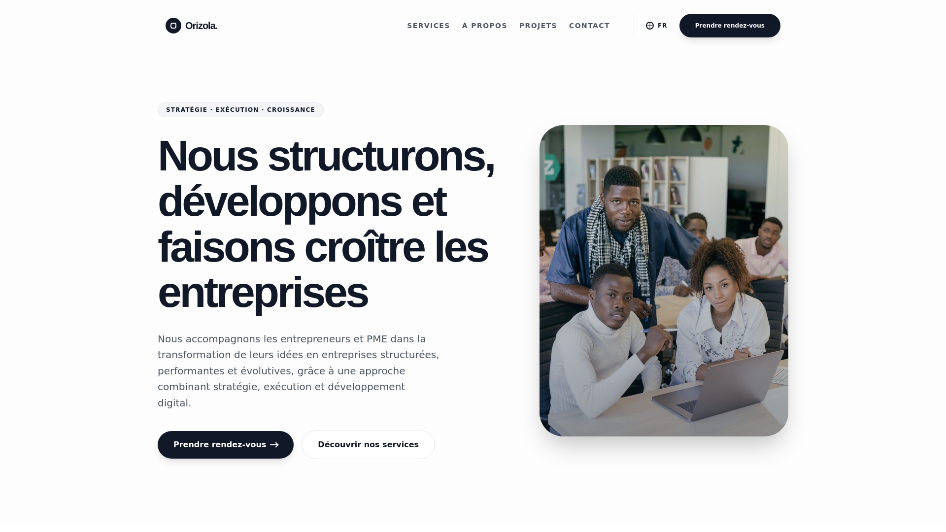 website screenshot of https://orizola-consulting.com/
