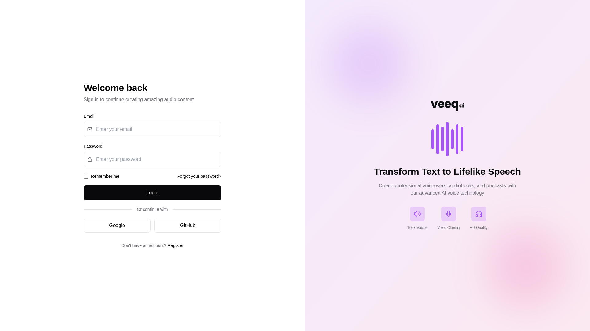 website screenshot of https://veeqai-frontend.pages.dev/