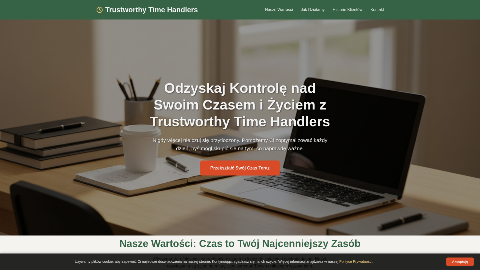 website screenshot of https://trustworthytimehandlers.shop/