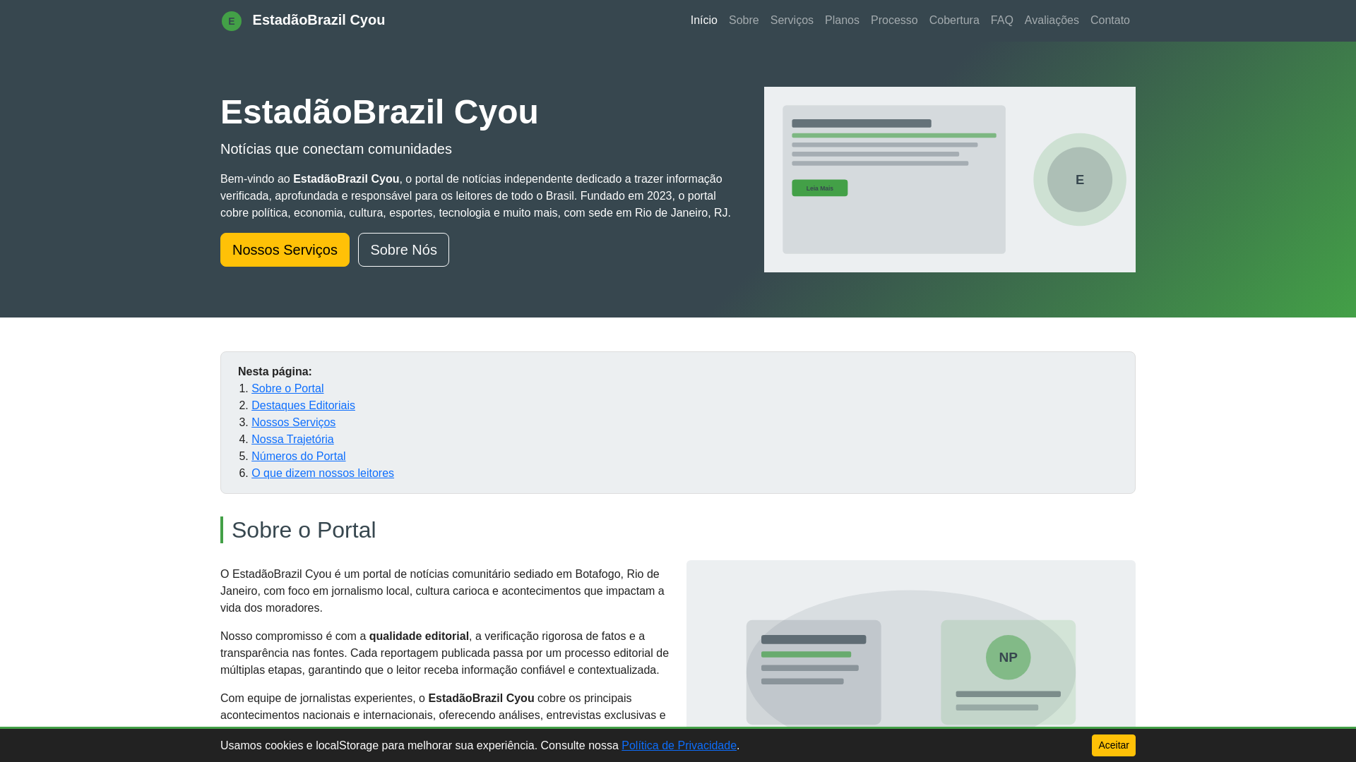 website screenshot of https://estadao-brazil.cyou/