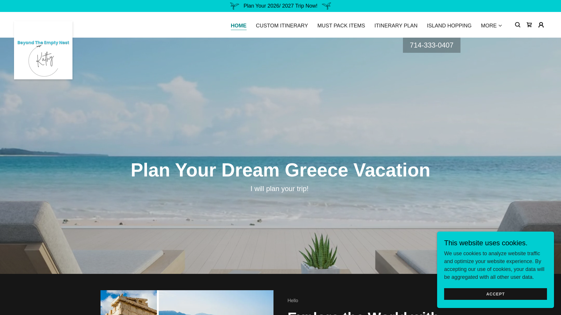 website screenshot of https://gobeyondtheemptynest.com