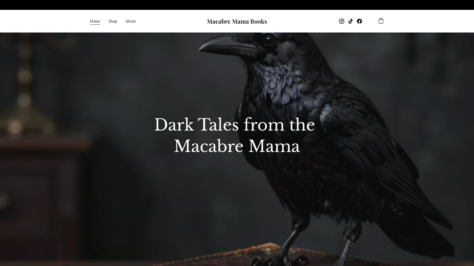 website screenshot of https://macabremamabooks.com/