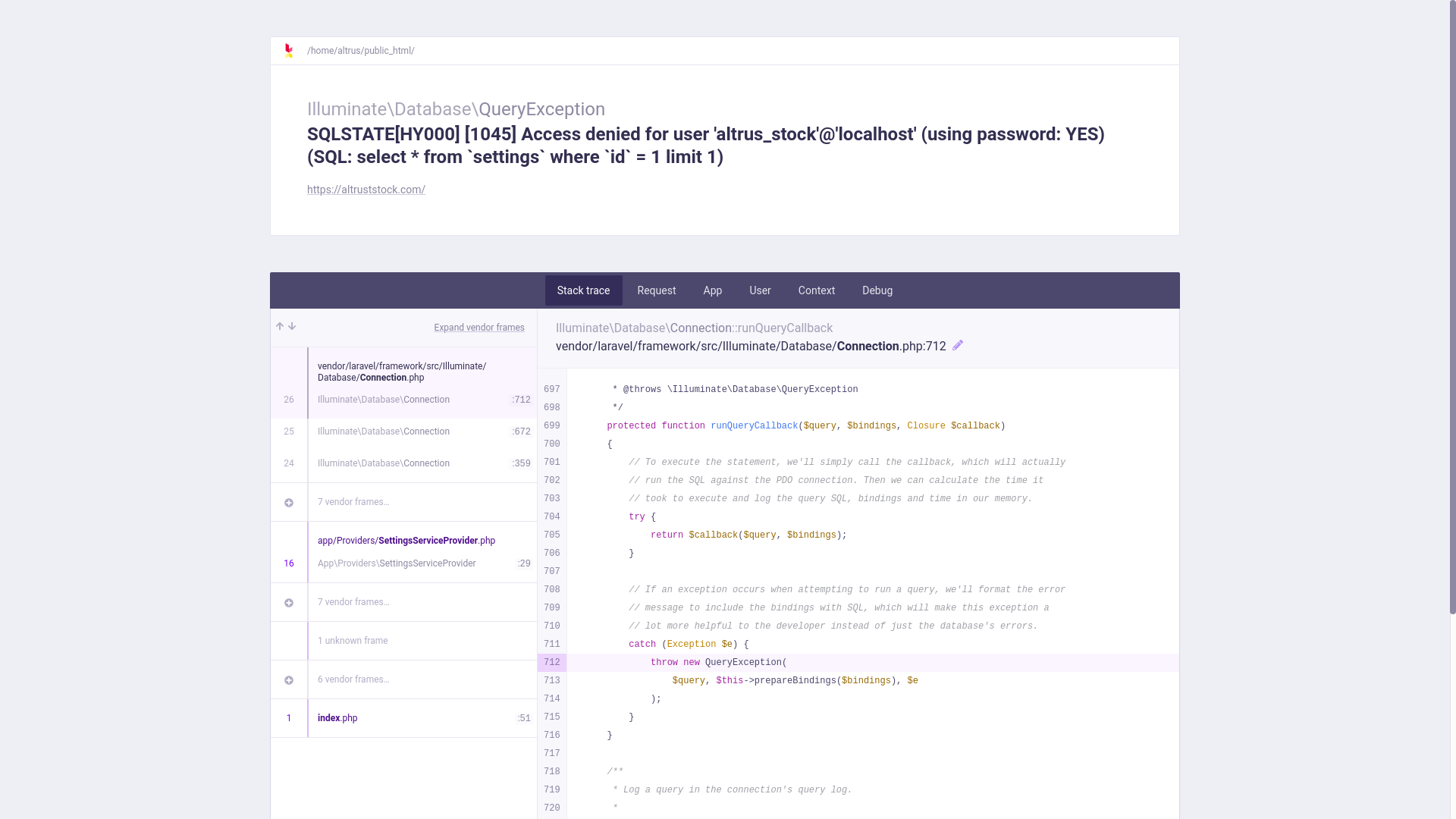website screenshot of https://altruststock.com/
