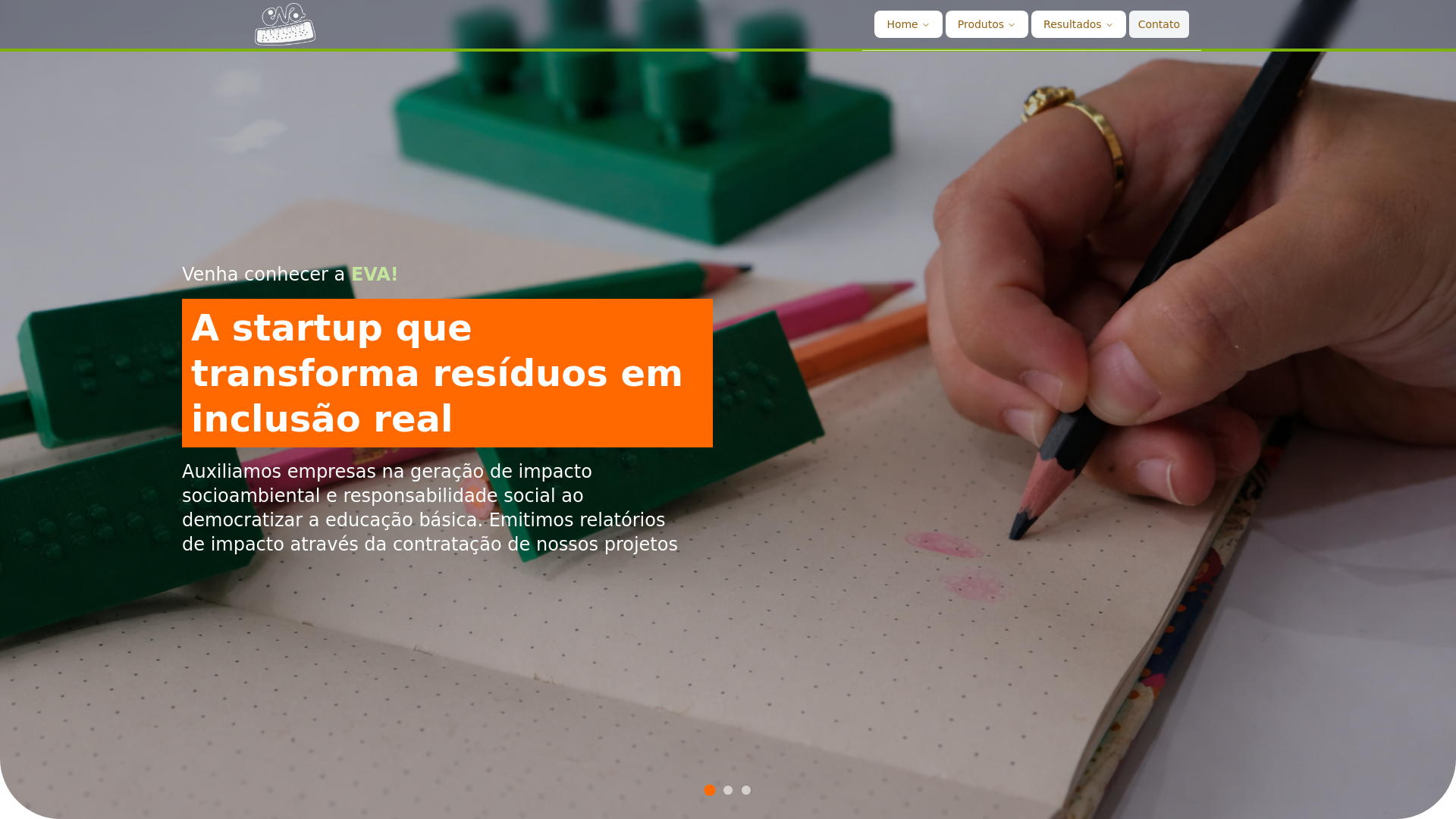 website screenshot of https://evaparatodos.com.br/