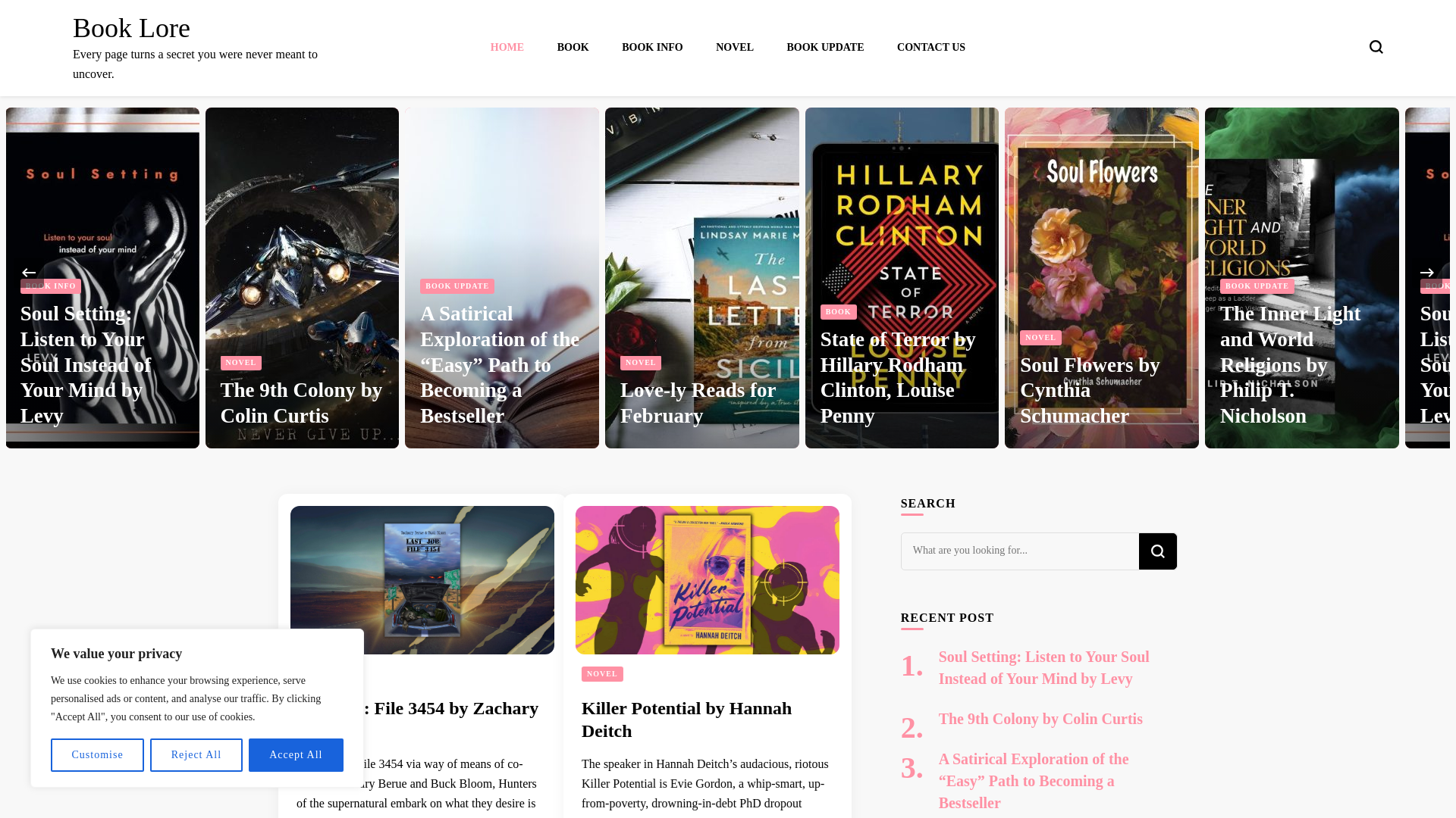 website screenshot of https://booklore.website/