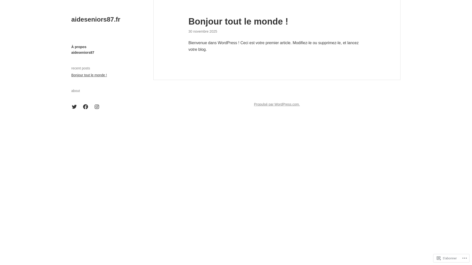 website screenshot of https://aideseniors87.fr
