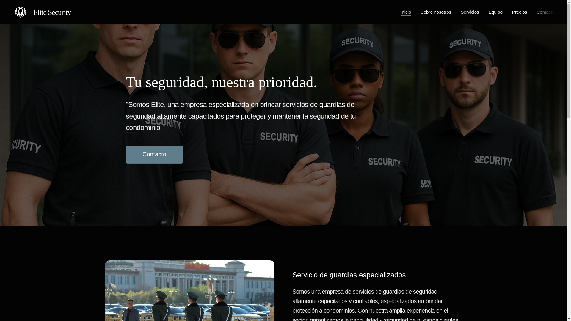 website screenshot of https://securityelite.cl/