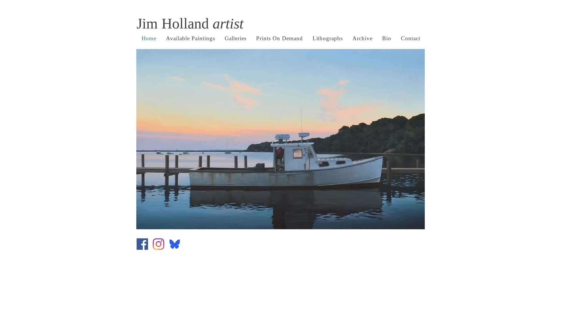website screenshot of https://jimhollandart.com/