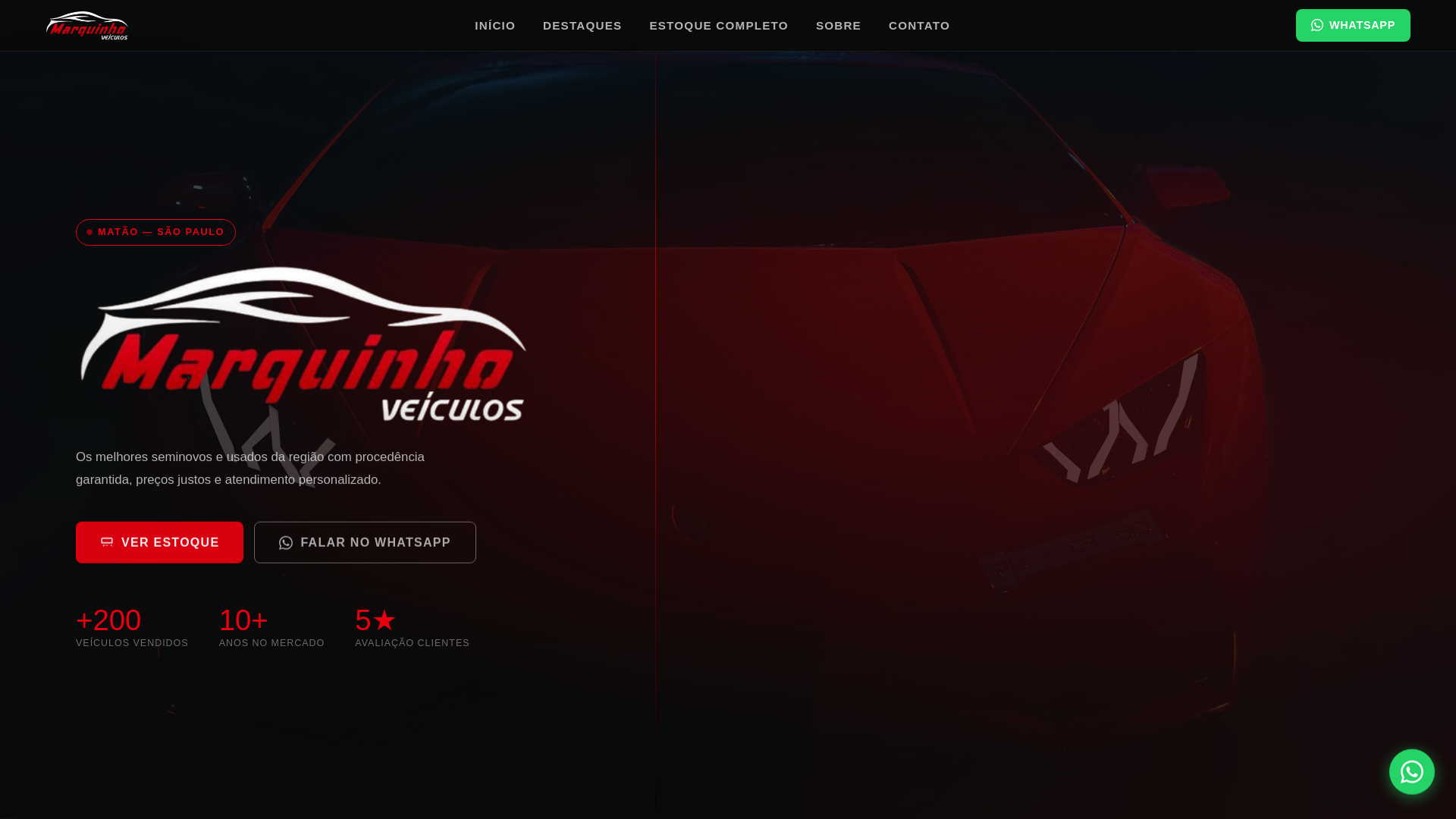 website screenshot of https://marquinho-veiculos.pages.dev/