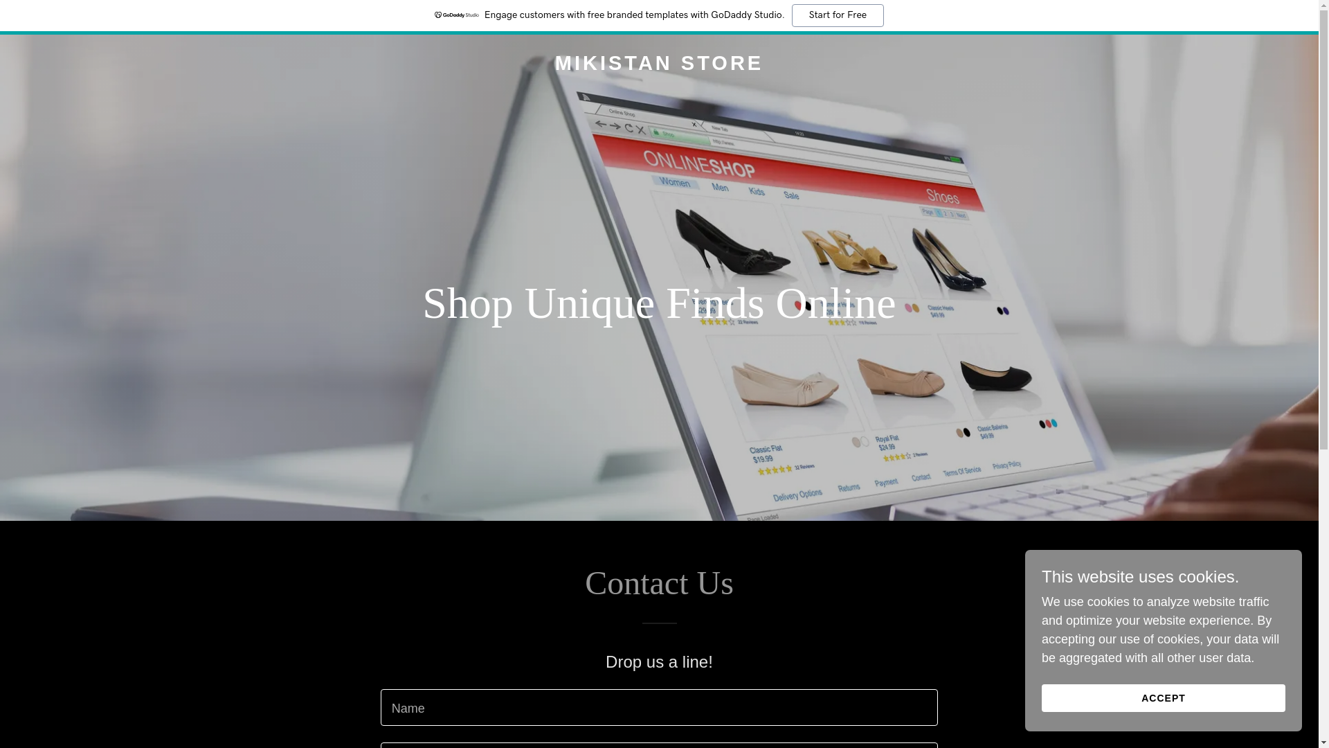 website screenshot of https://mikistan.store/