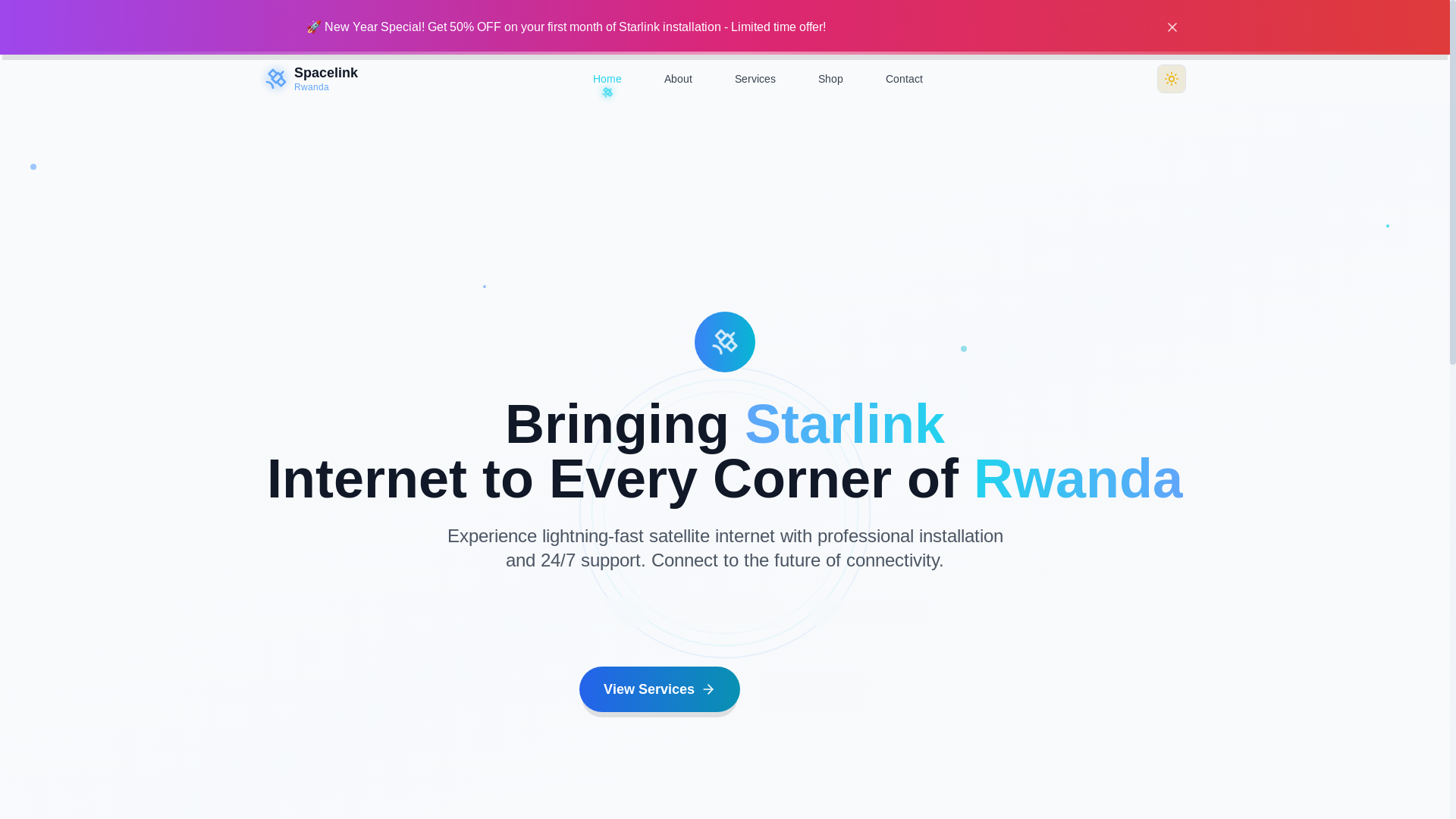 website screenshot of https://spacelinkrwanda.com/