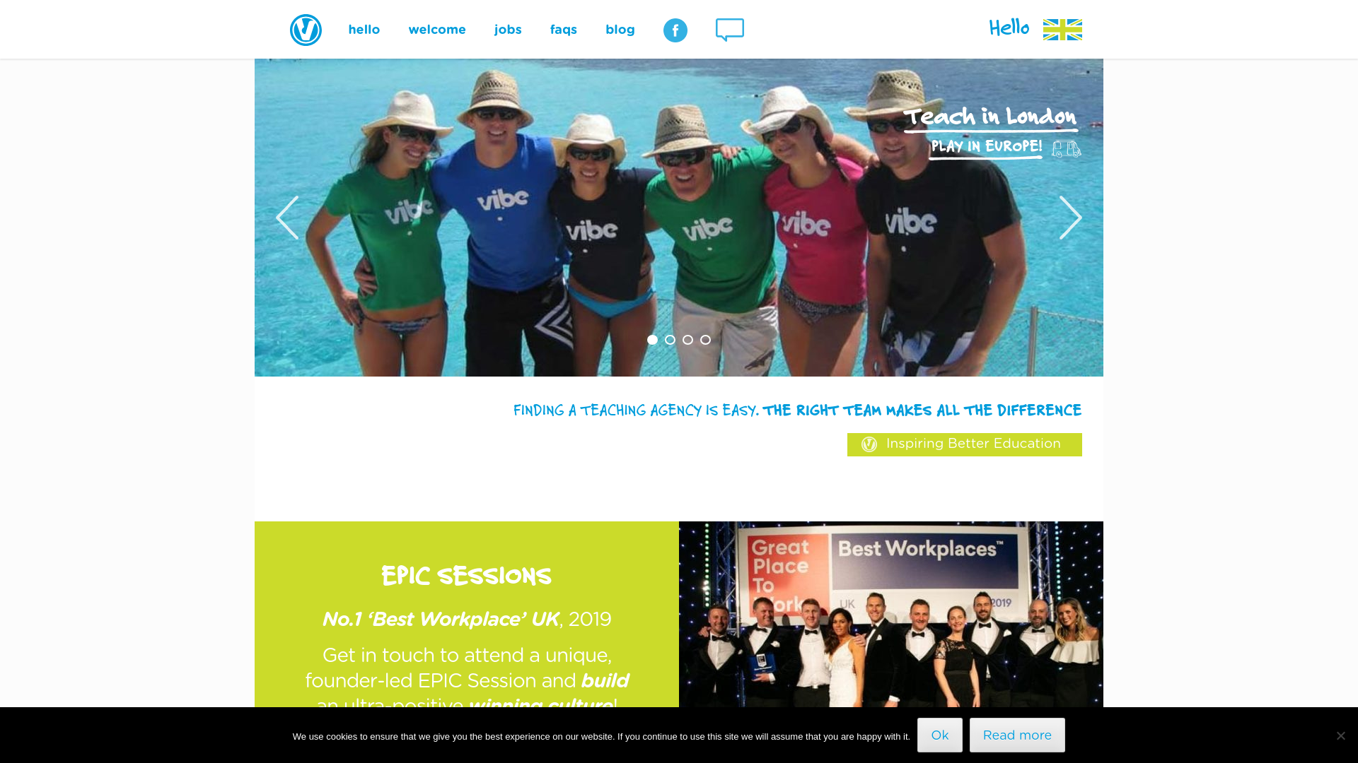 website screenshot of https://vibeteaching.uk