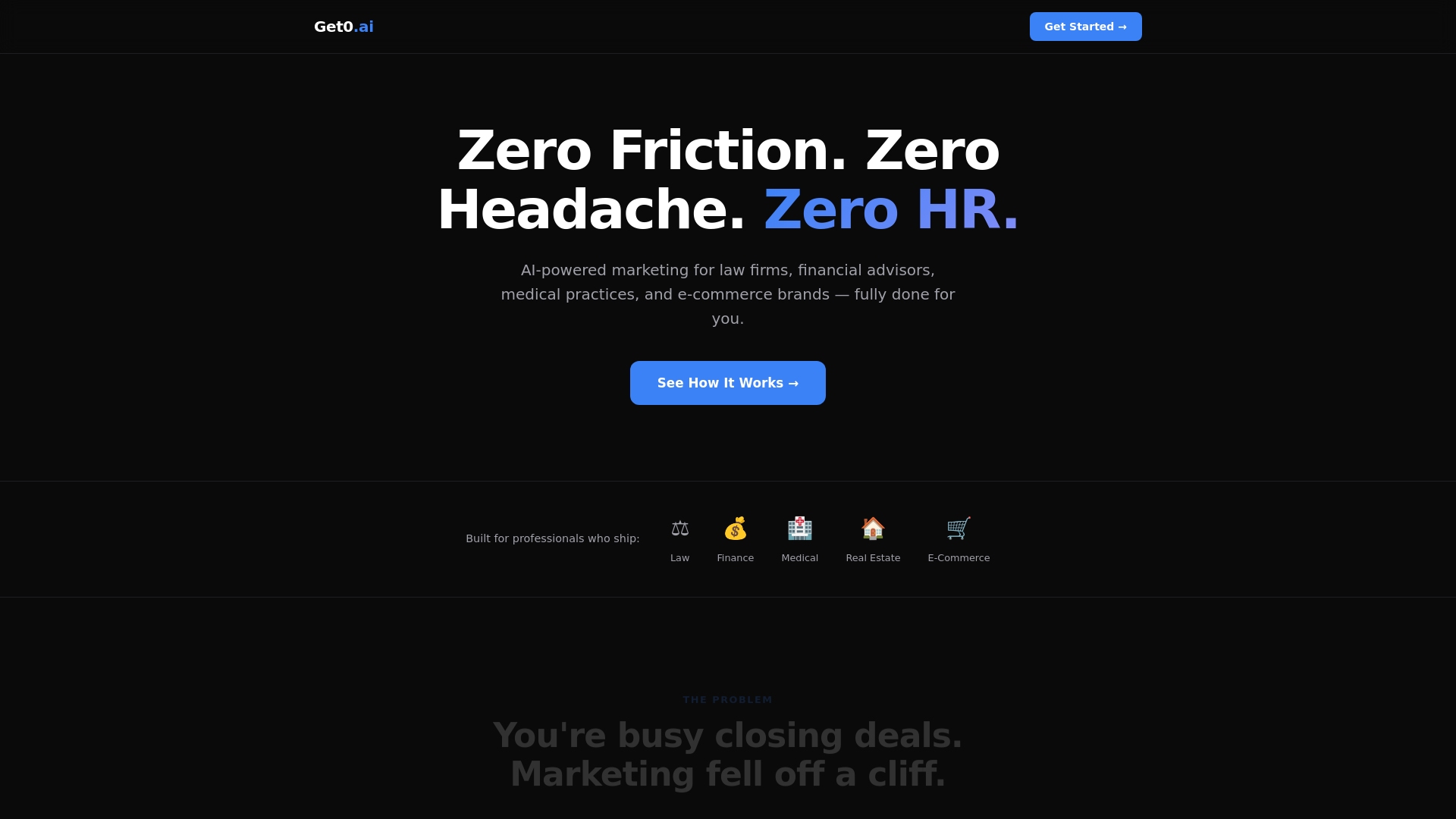 website screenshot of https://get0.ai