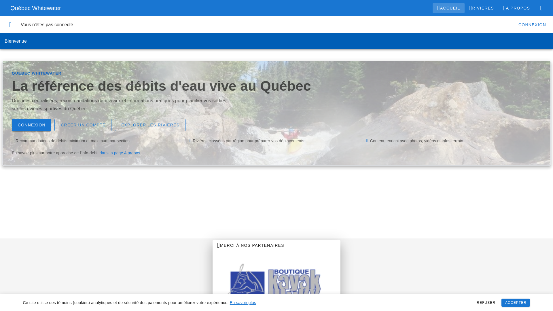 website screenshot of https://quebecwhitewater.com/