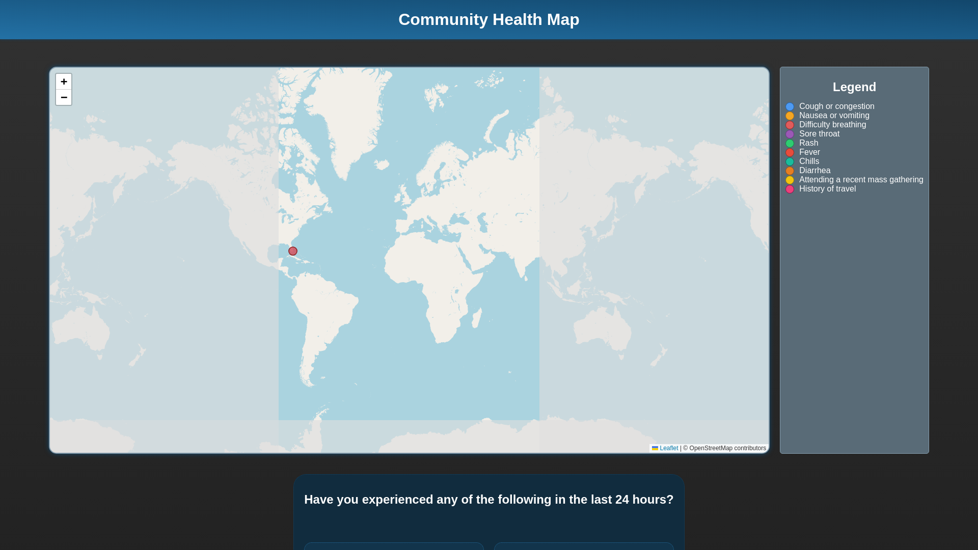website screenshot of https://communitymap.health/