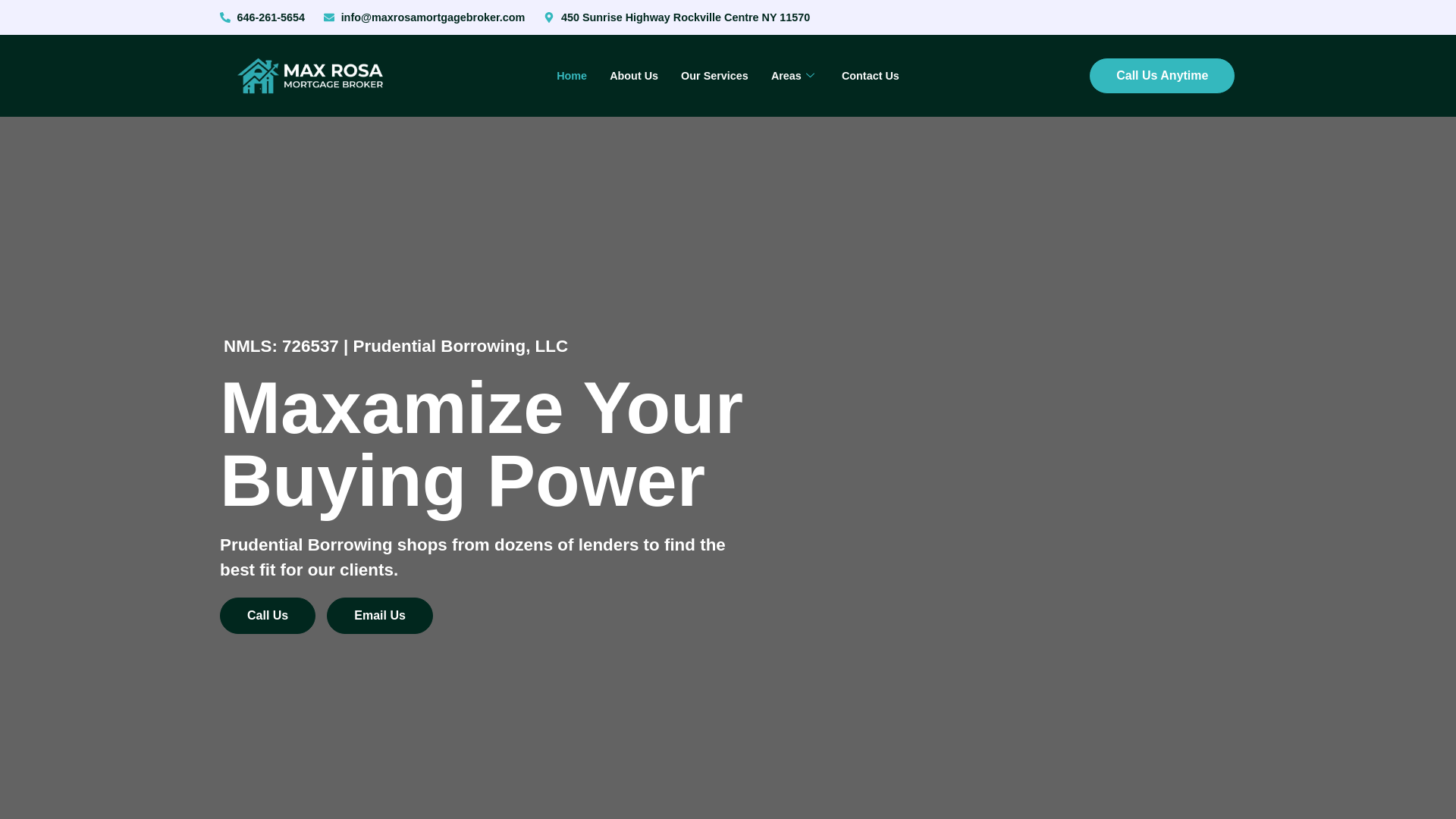 website screenshot of https://maxrosamortgagebroker.com/