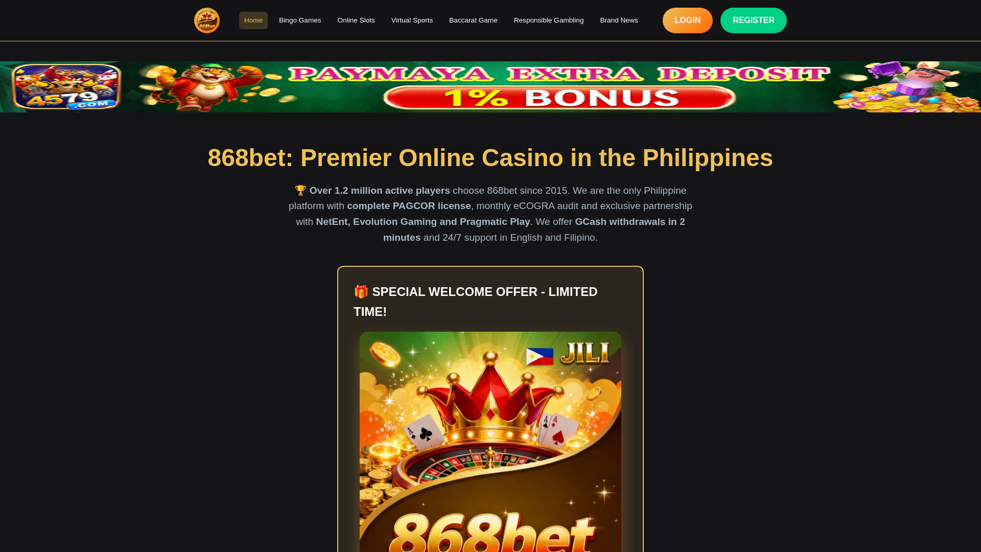 website screenshot of https://jogo868bet.com