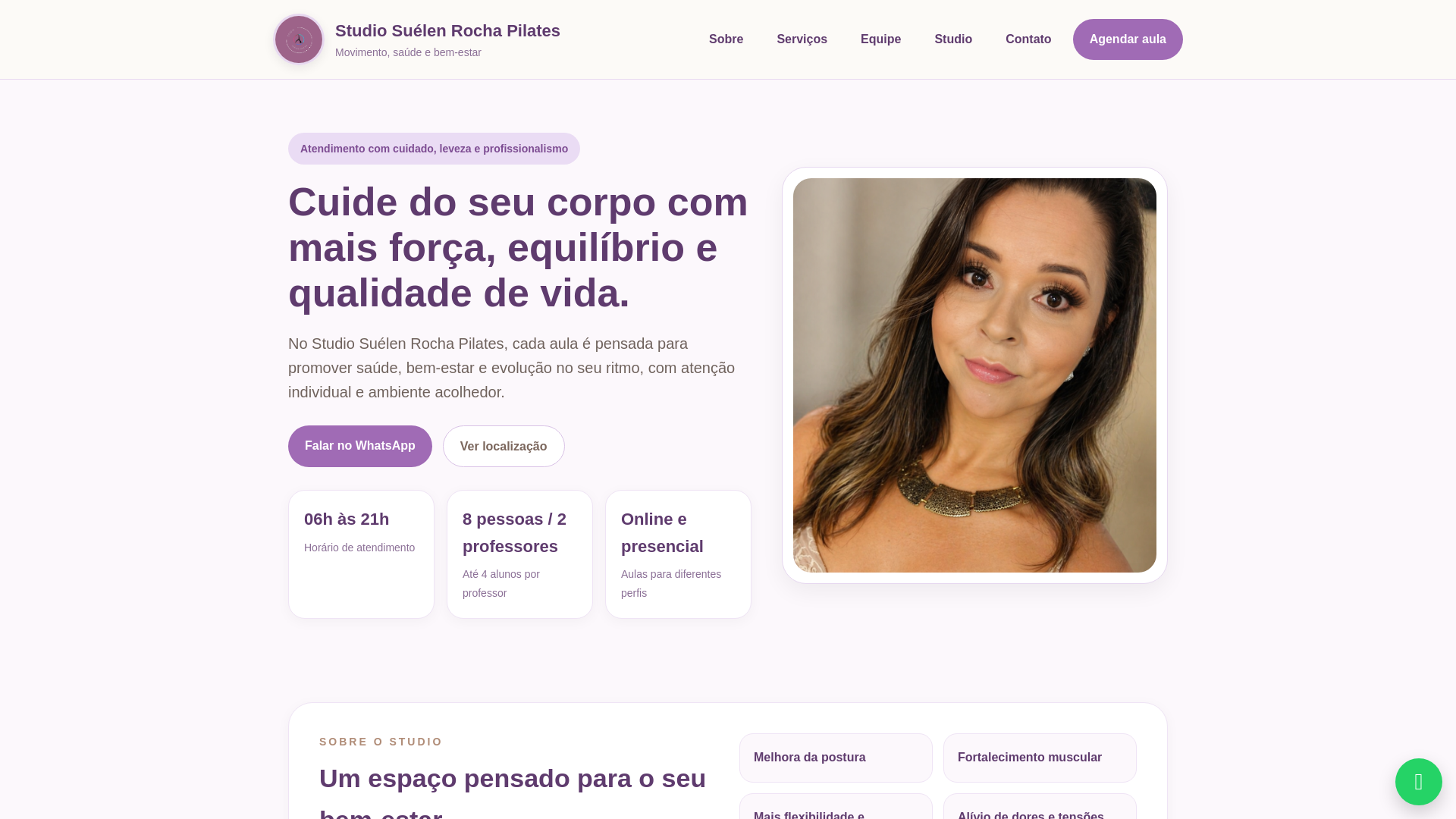 website screenshot of https://studiosuelenrocha.com.br/