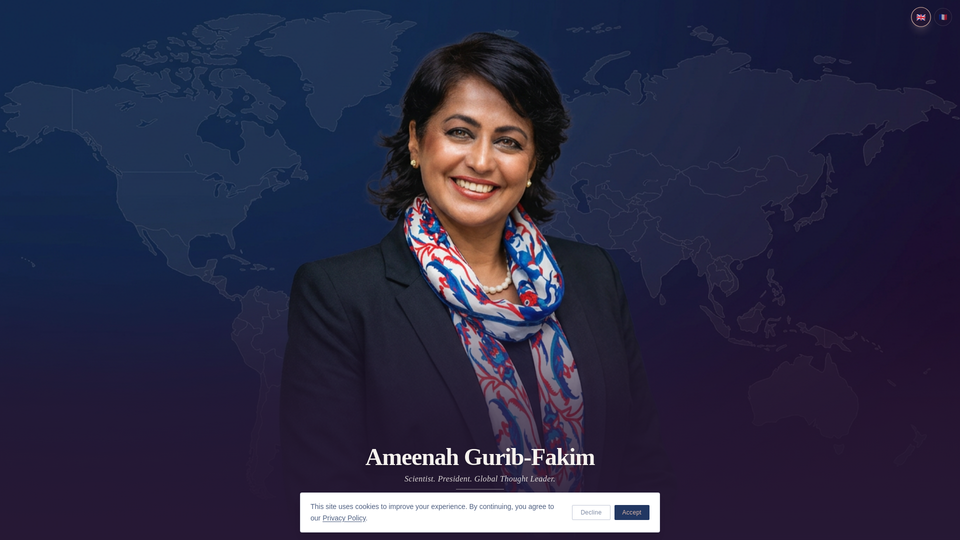 website screenshot of https://ameenahguribfakim.com/