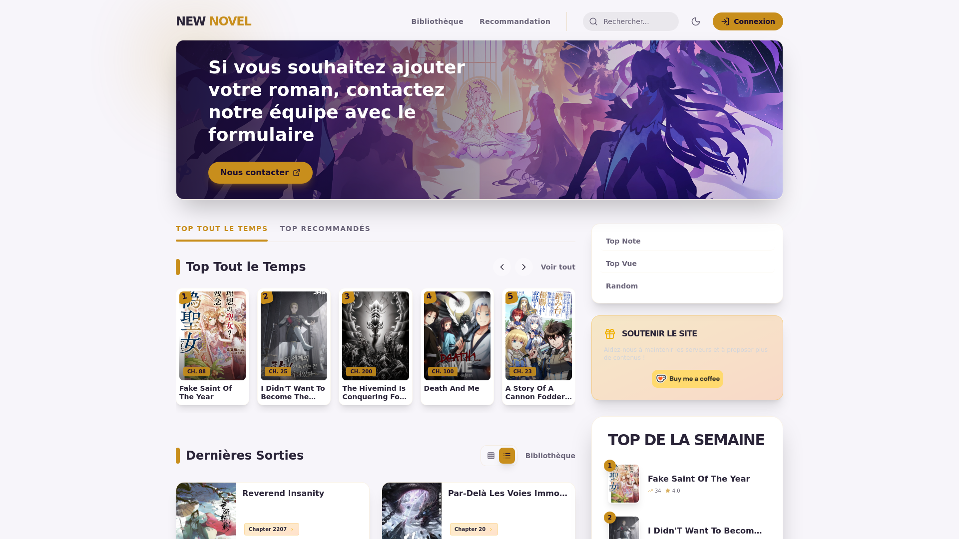 website screenshot of https://lastnovel.digital/