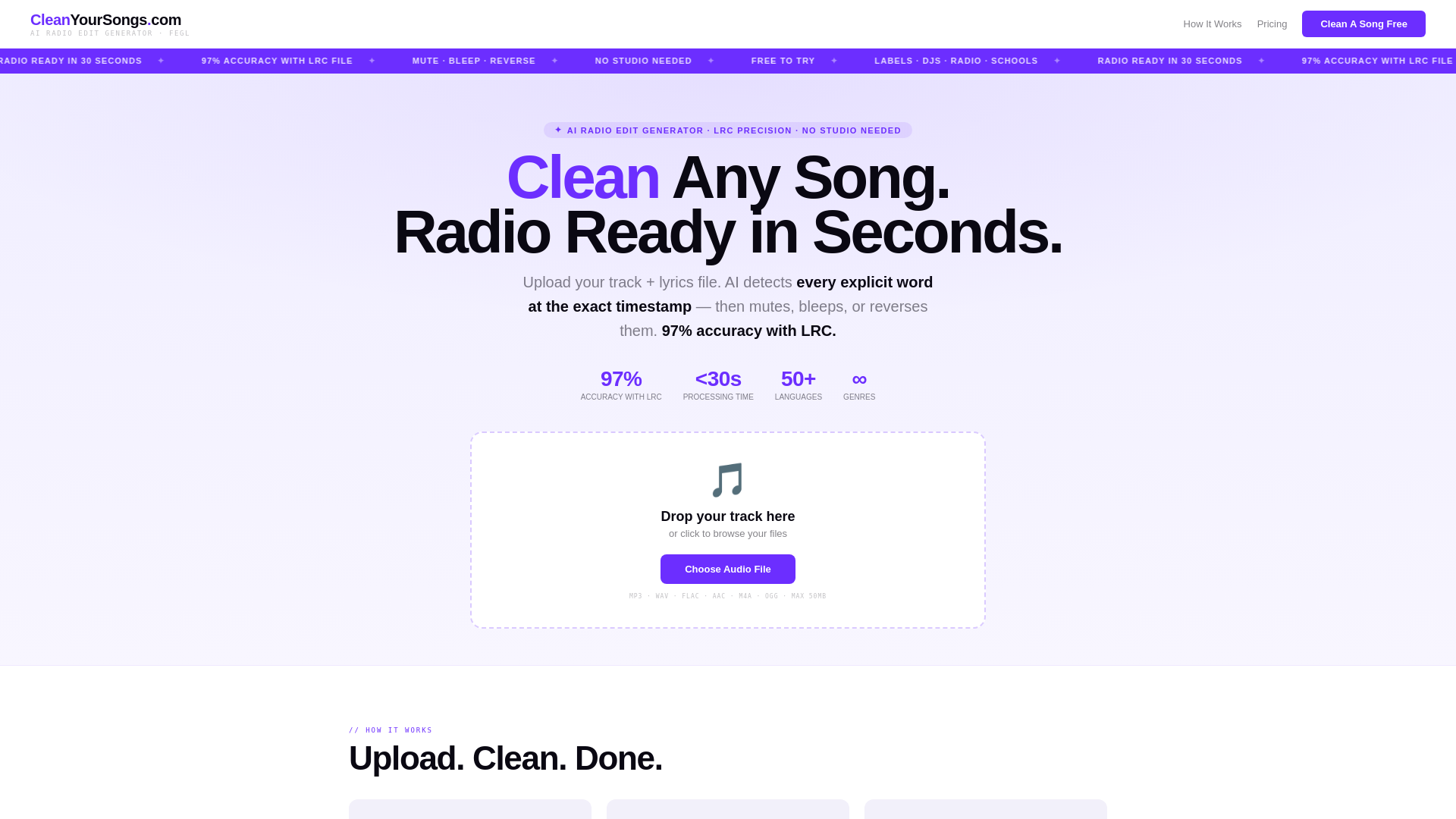 website screenshot of https://cleanyoursong.pages.dev/