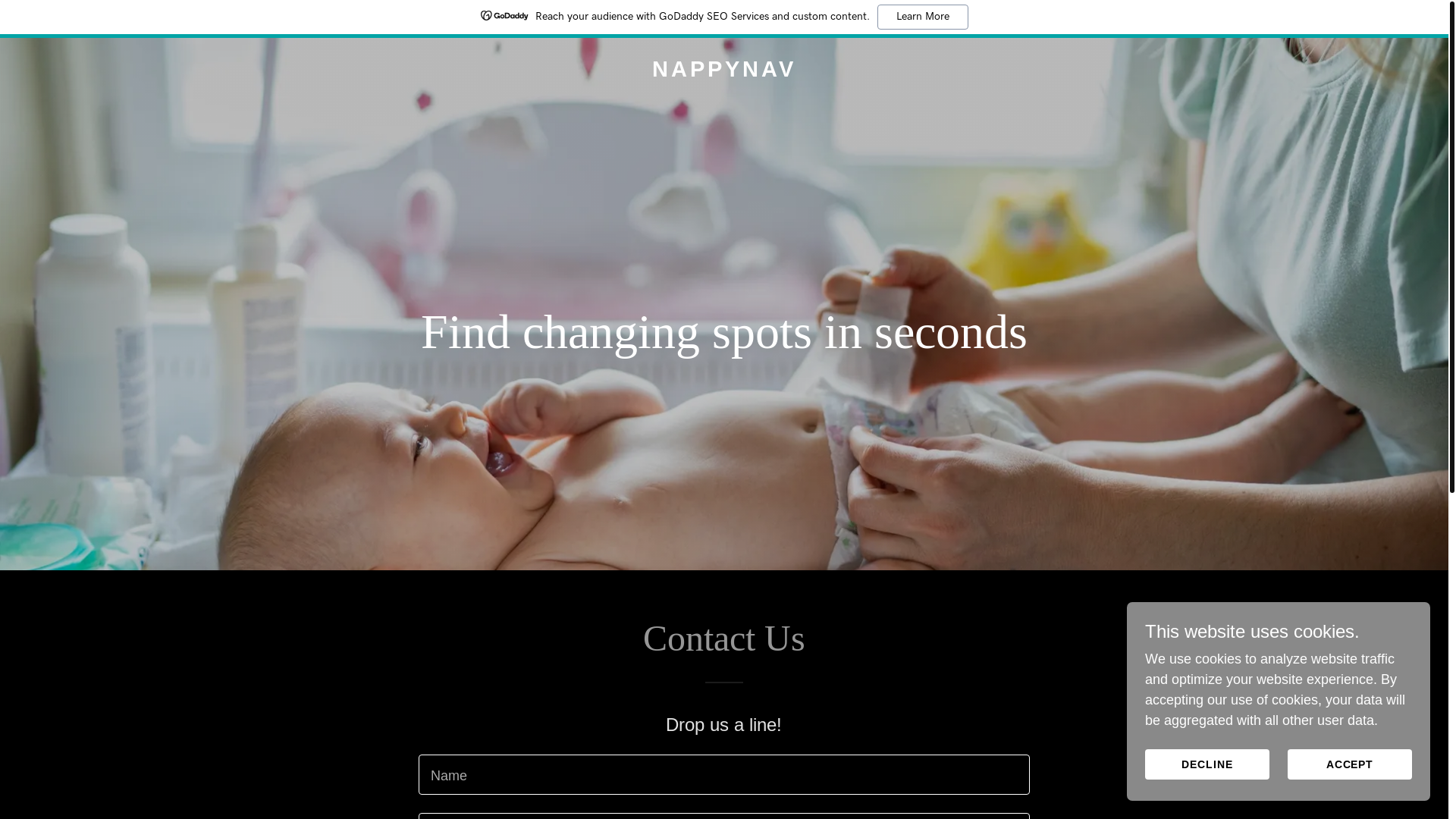 website screenshot of https://nappy-nav.com/
