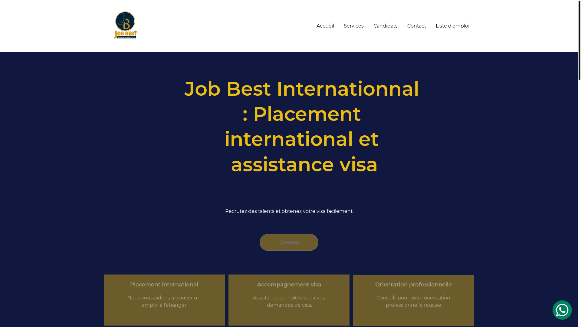 website screenshot of https://jobbestinternationalservices.store/