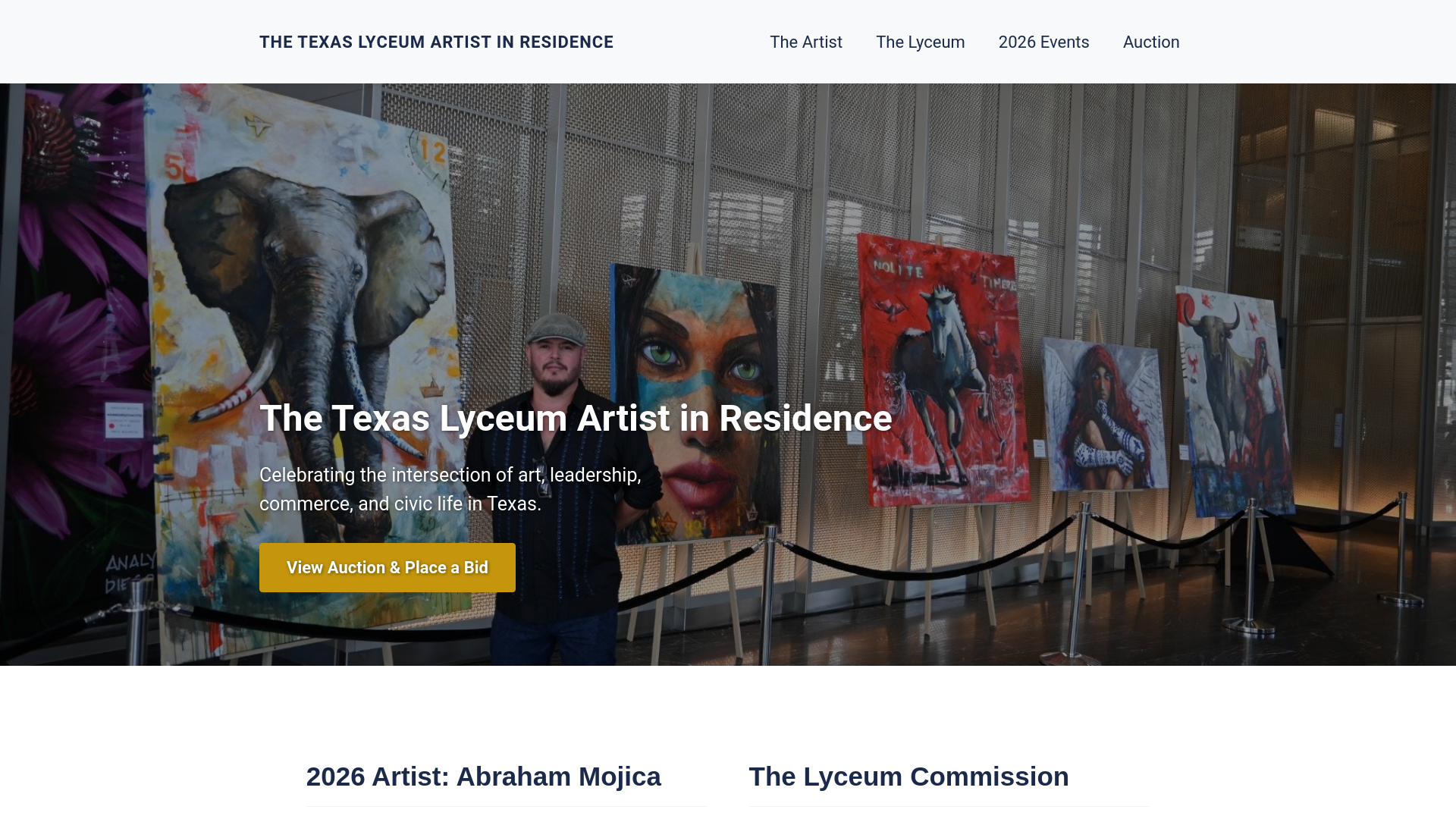 website screenshot of https://lyceumartresidency.org/