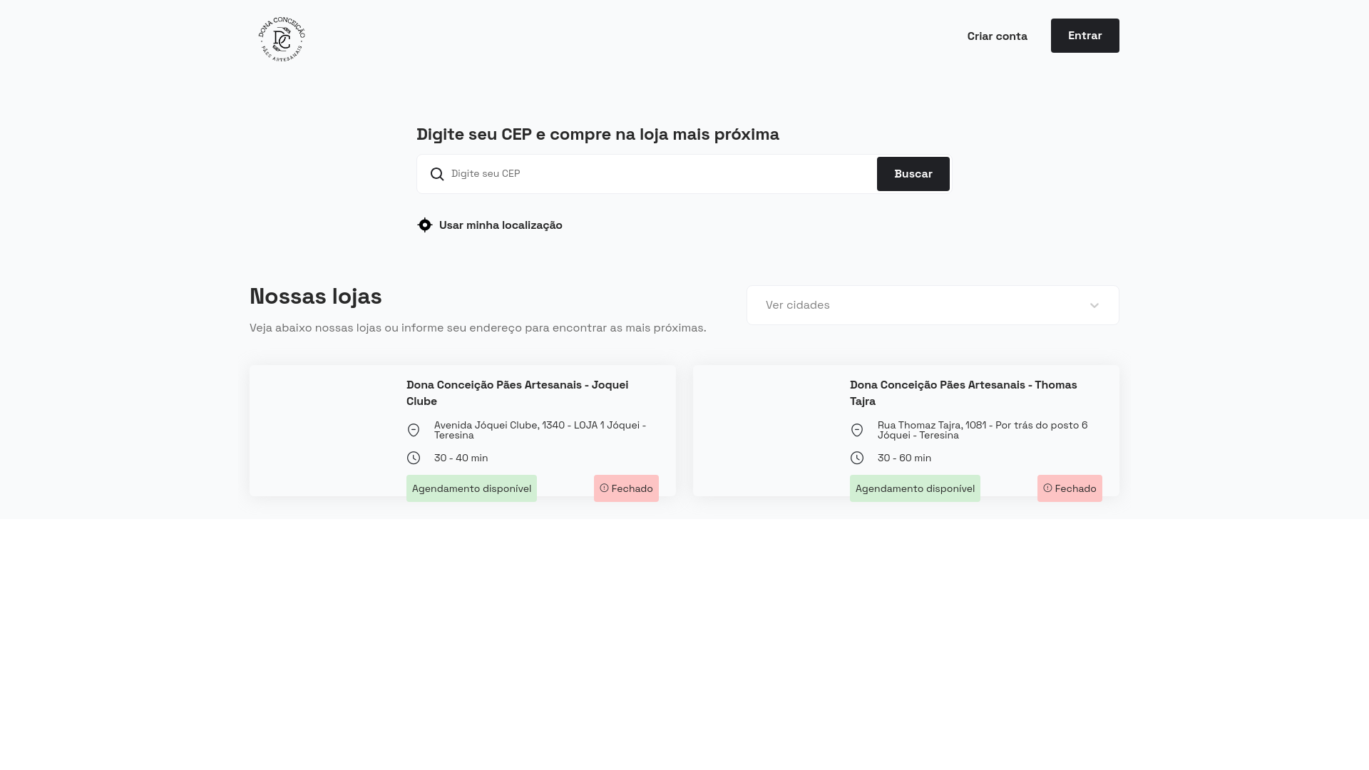 website screenshot of https://donaconceicaopaes.com.br/