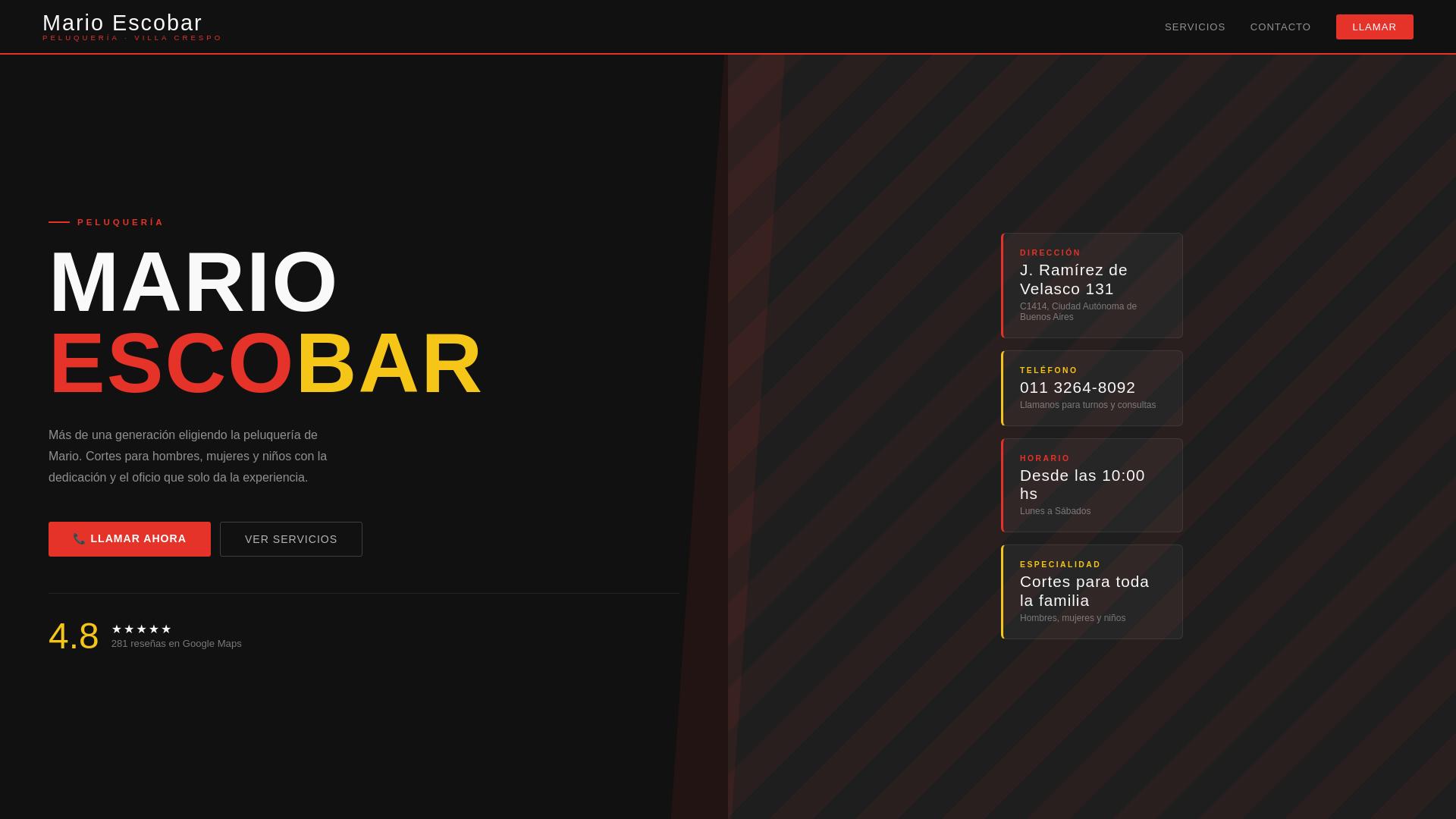 website screenshot of https://peluqueriamarioescobar.pages.dev/