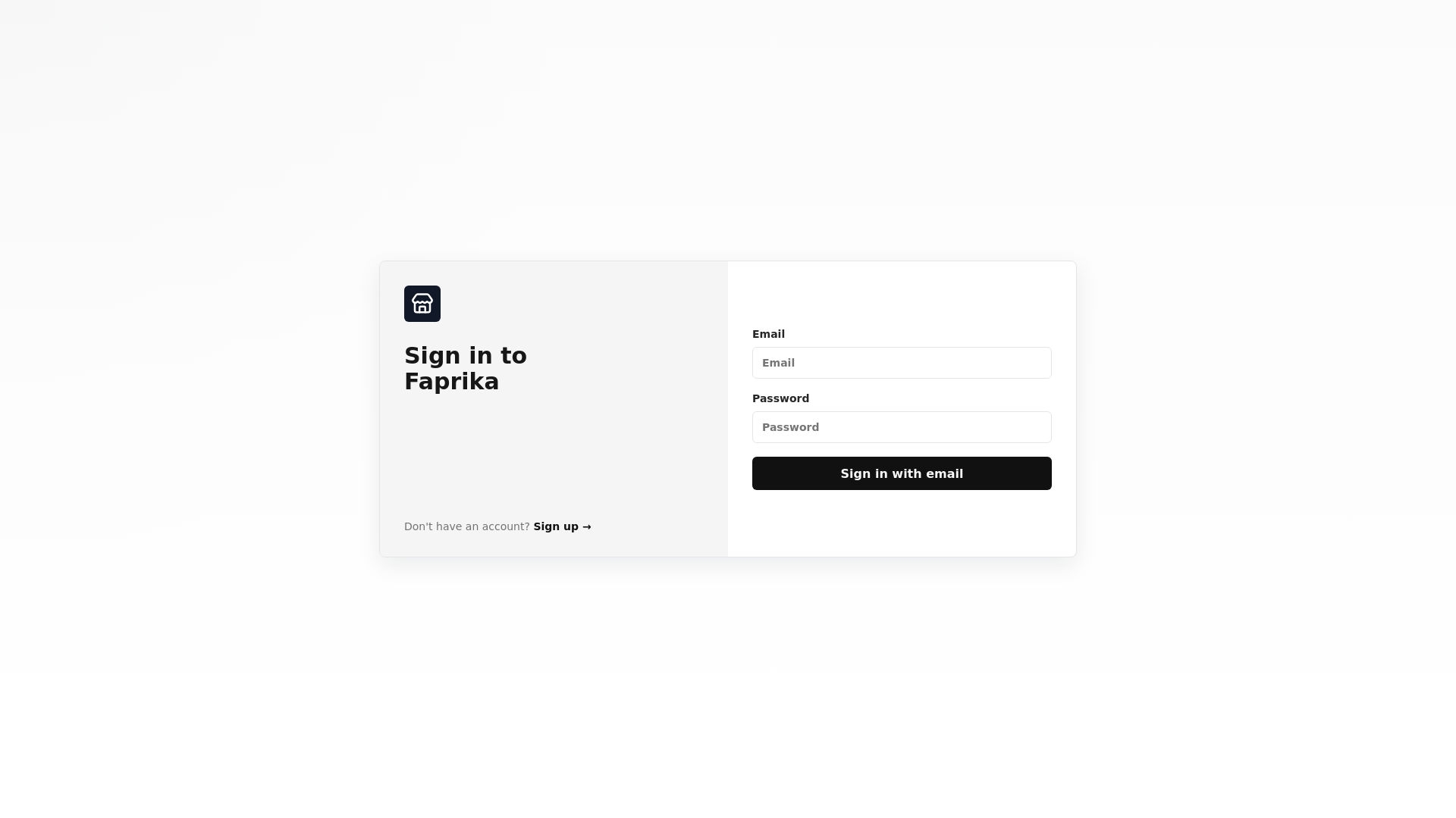 website screenshot of https://faprika-demo-customer-7meo8.pages.dev/