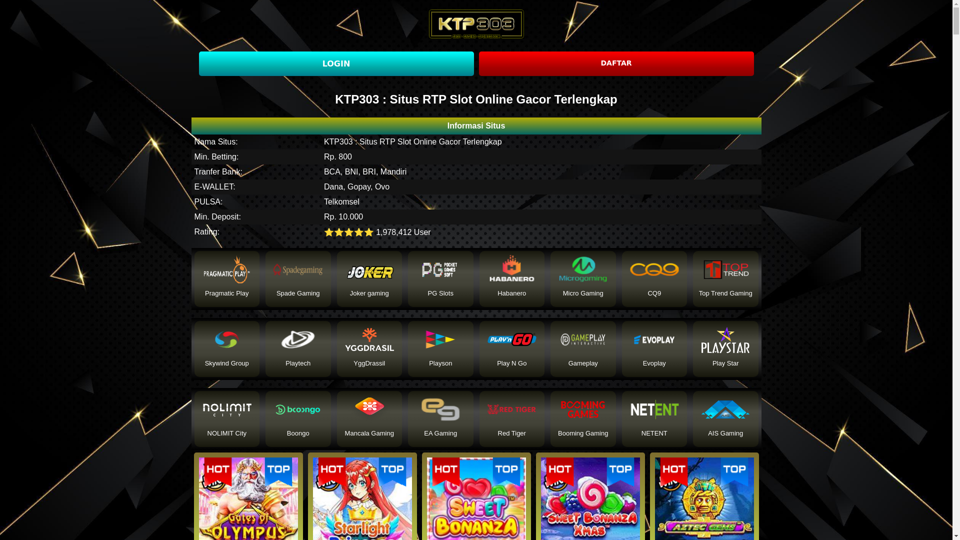 website screenshot of https://rtpktp303aman.org/