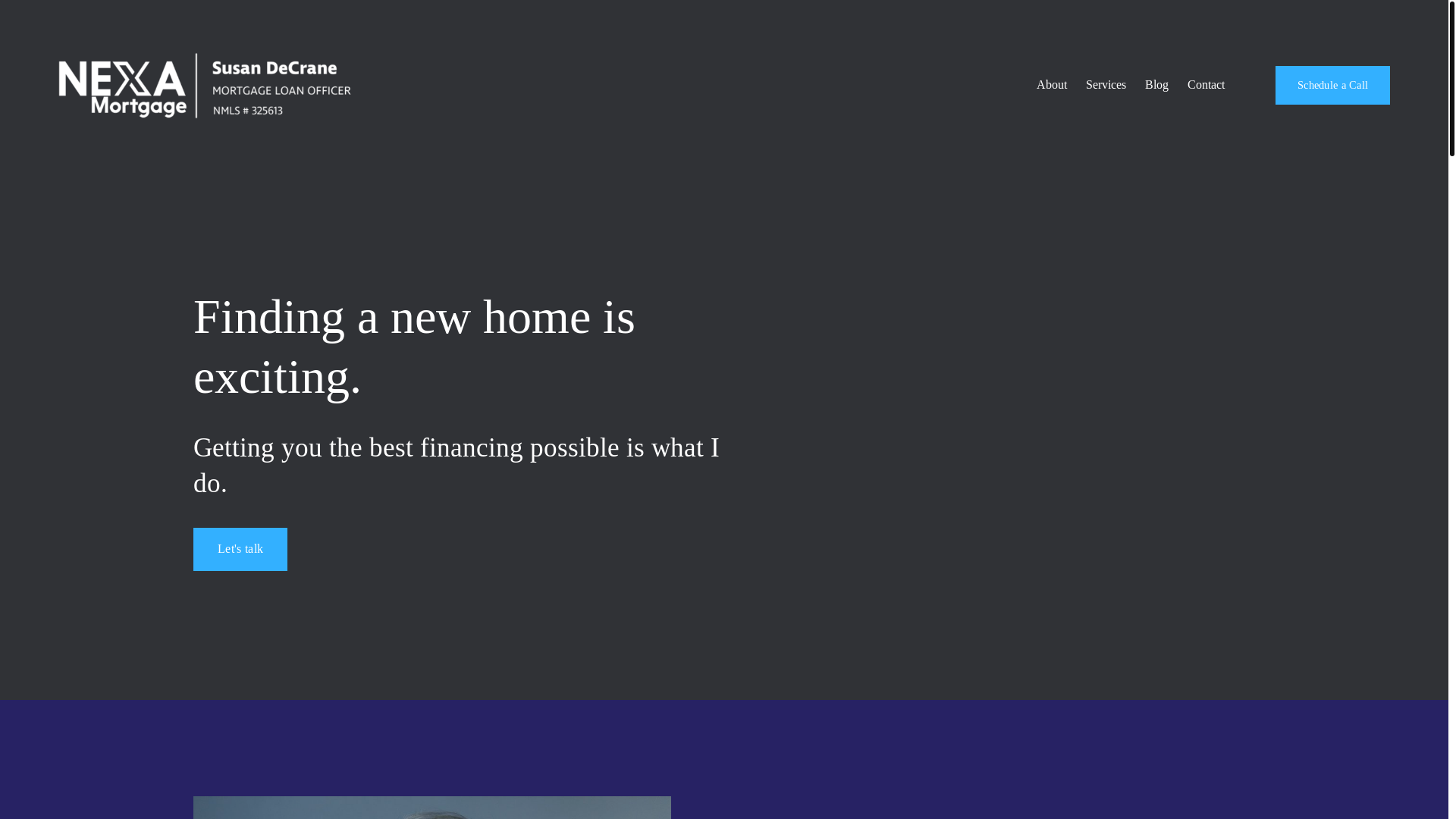website screenshot of https://homefinancingwithsusan.com/