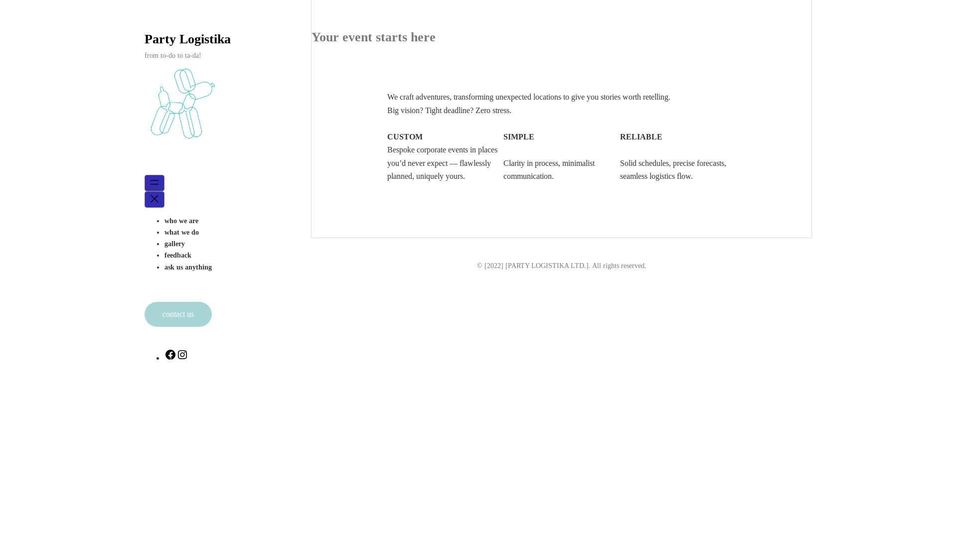 website screenshot of https://partylogistika.com/