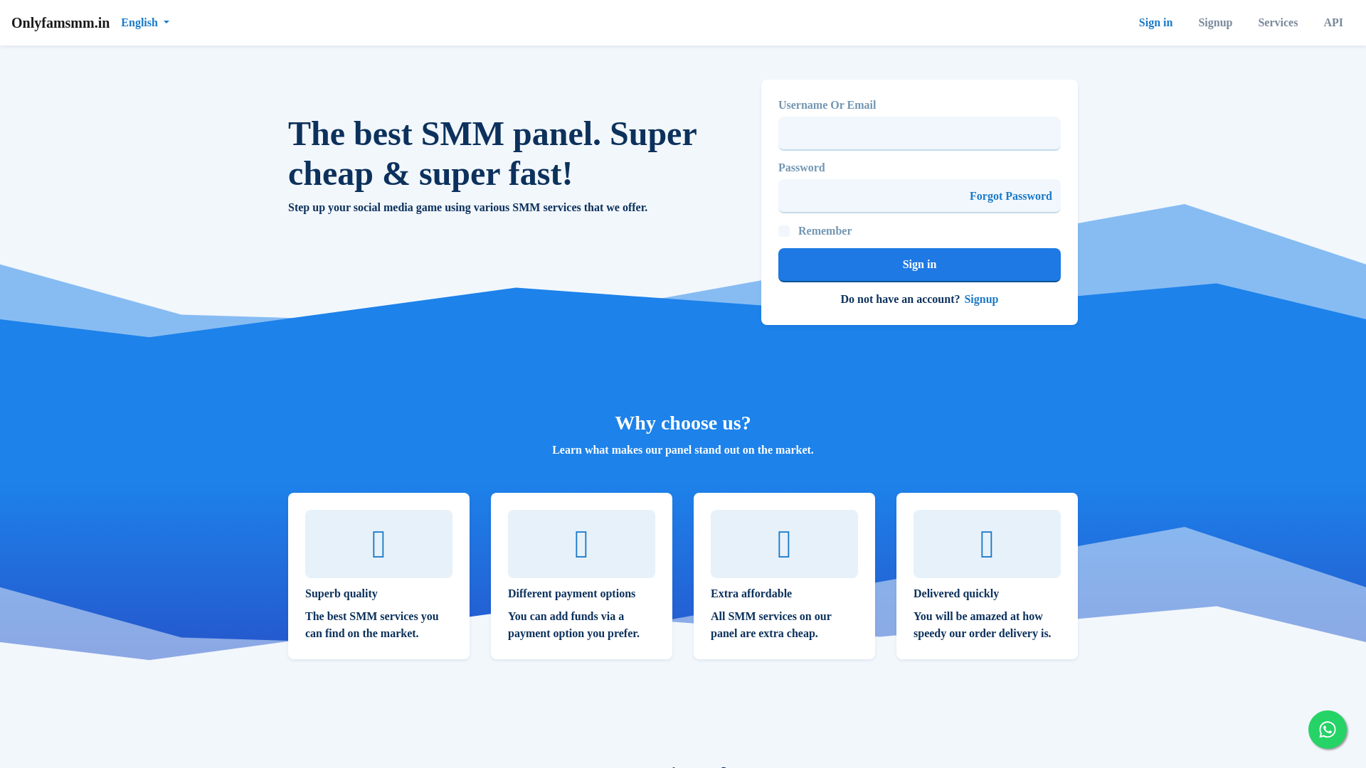 website screenshot of https://onlyfamsmm.in/