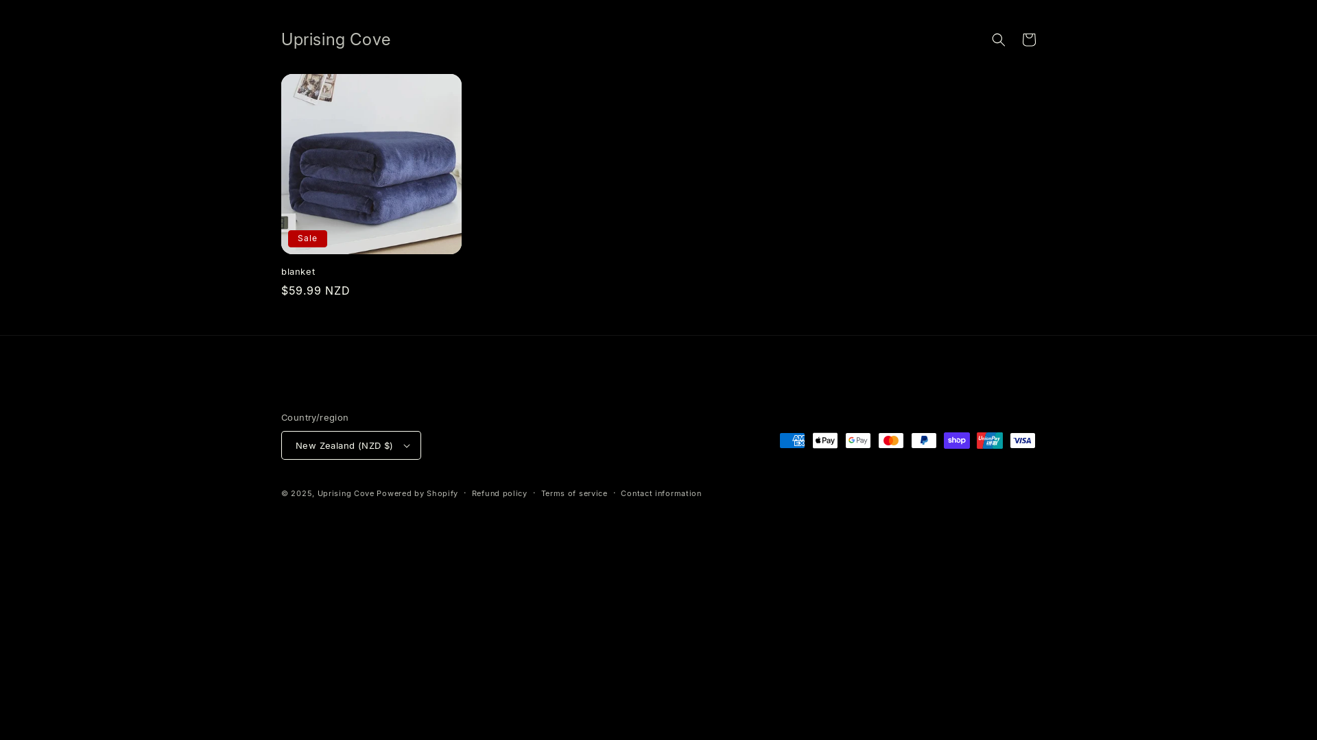 website screenshot of https://uprisingcove.com/