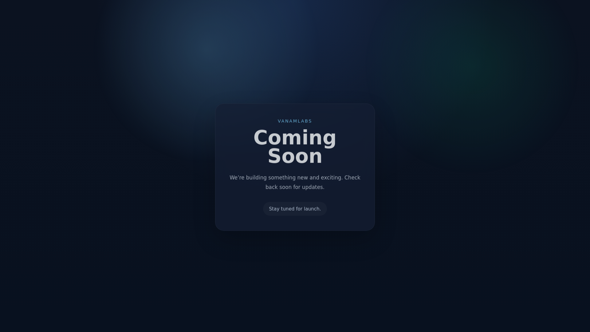 website screenshot of https://vanamlabs.com/