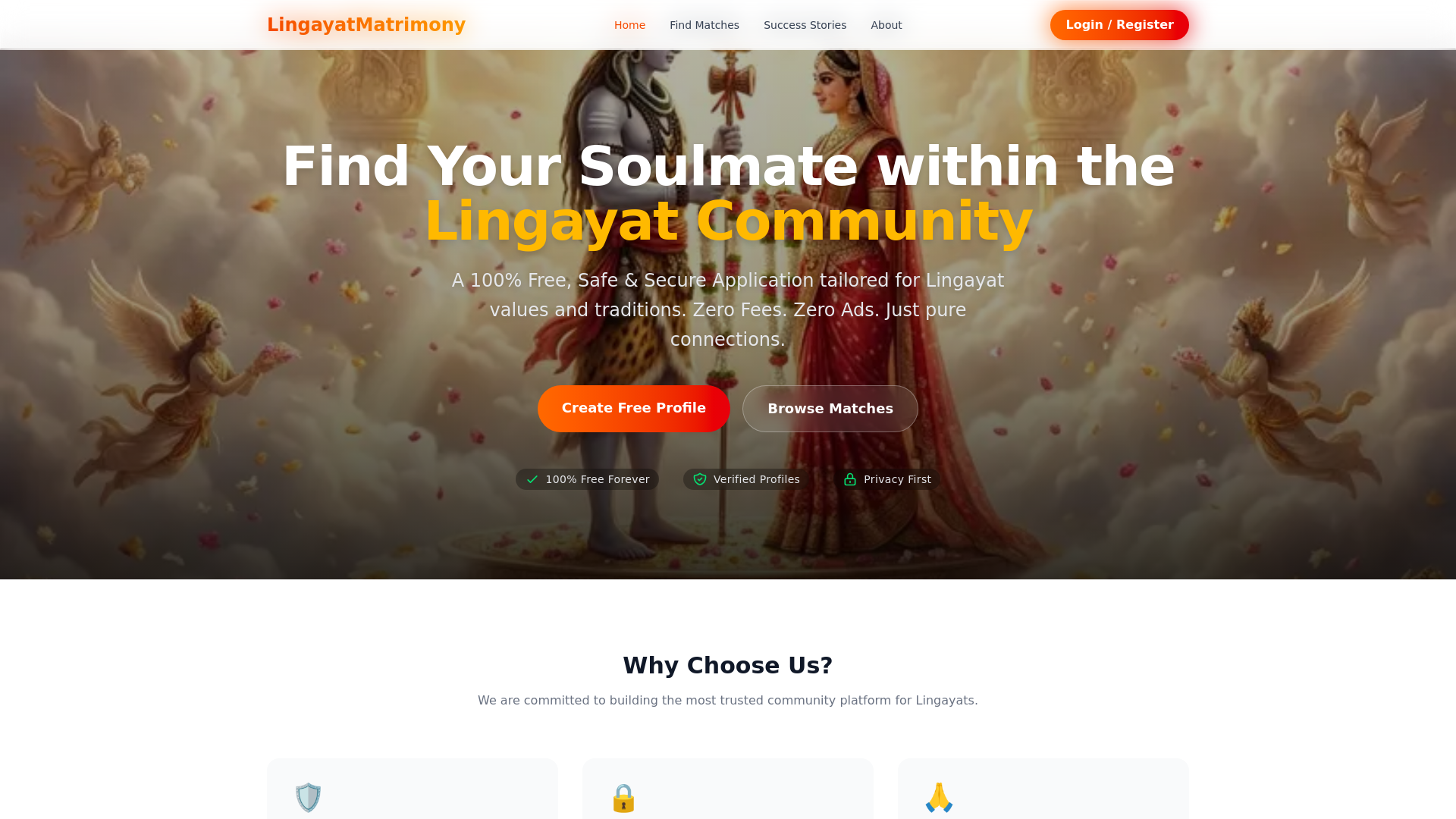 website screenshot of https://mylingayat.com/