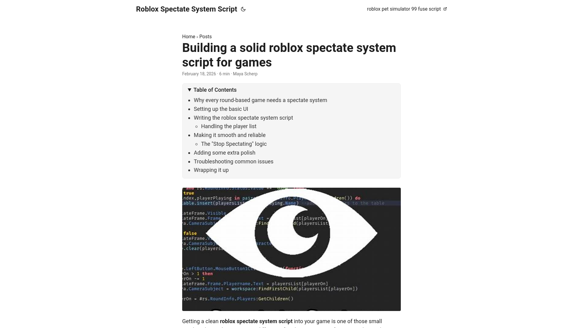 website screenshot of https://roblox-spectate-system-script.pages.dev/