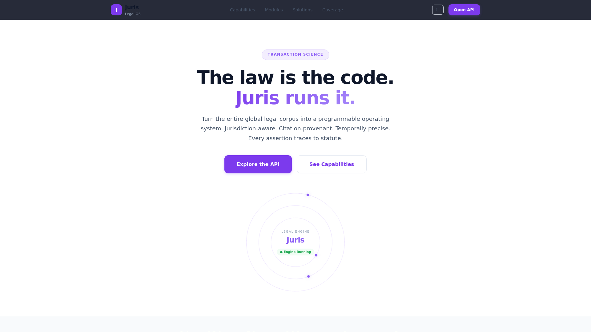 website screenshot of https://legalos.science/