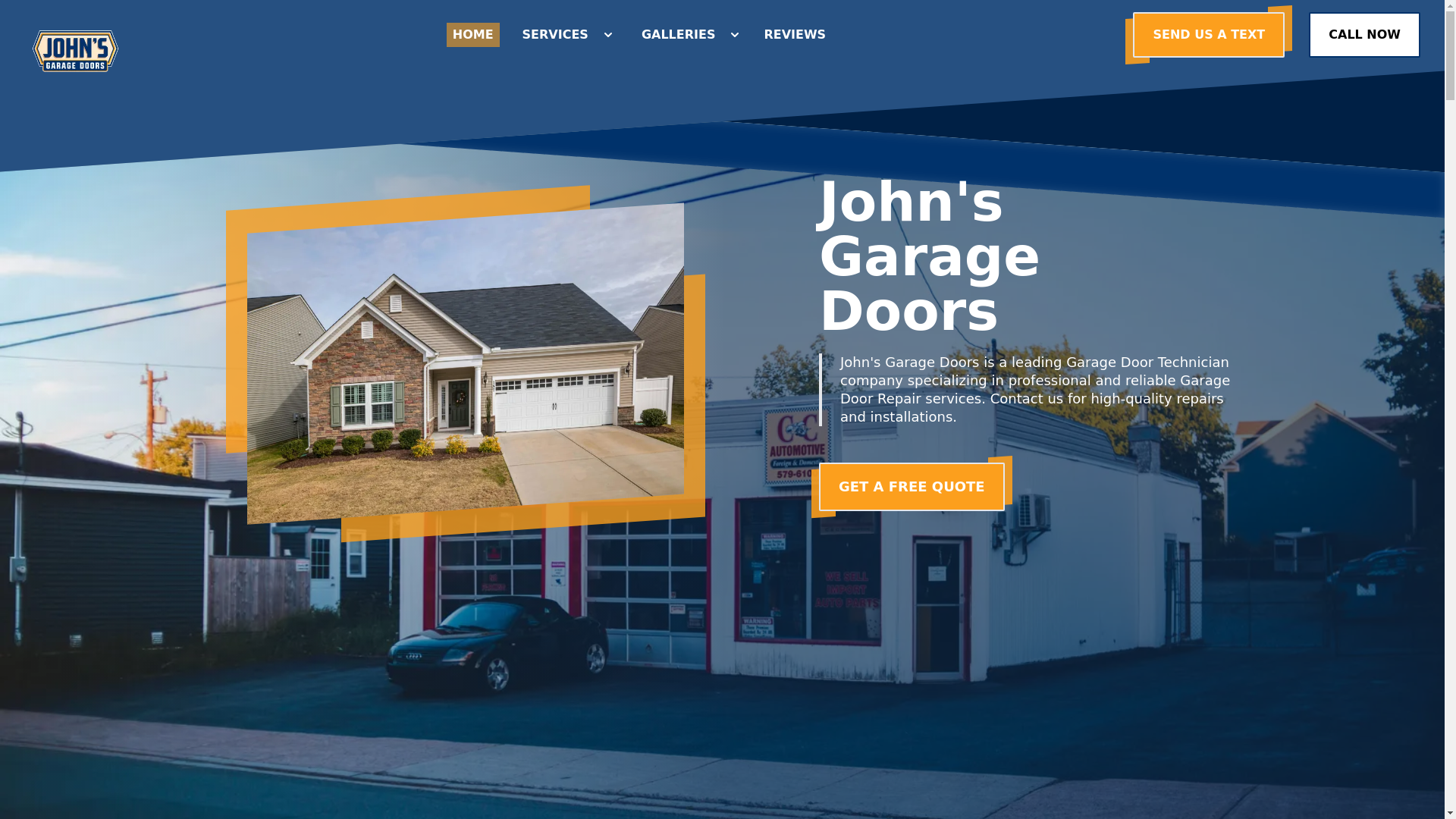 website screenshot of https://johnsgaragedoorsco.com/