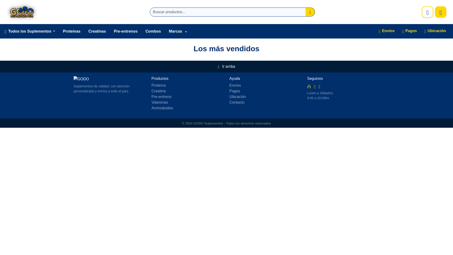 website screenshot of https://godosuplementos.com.ar/