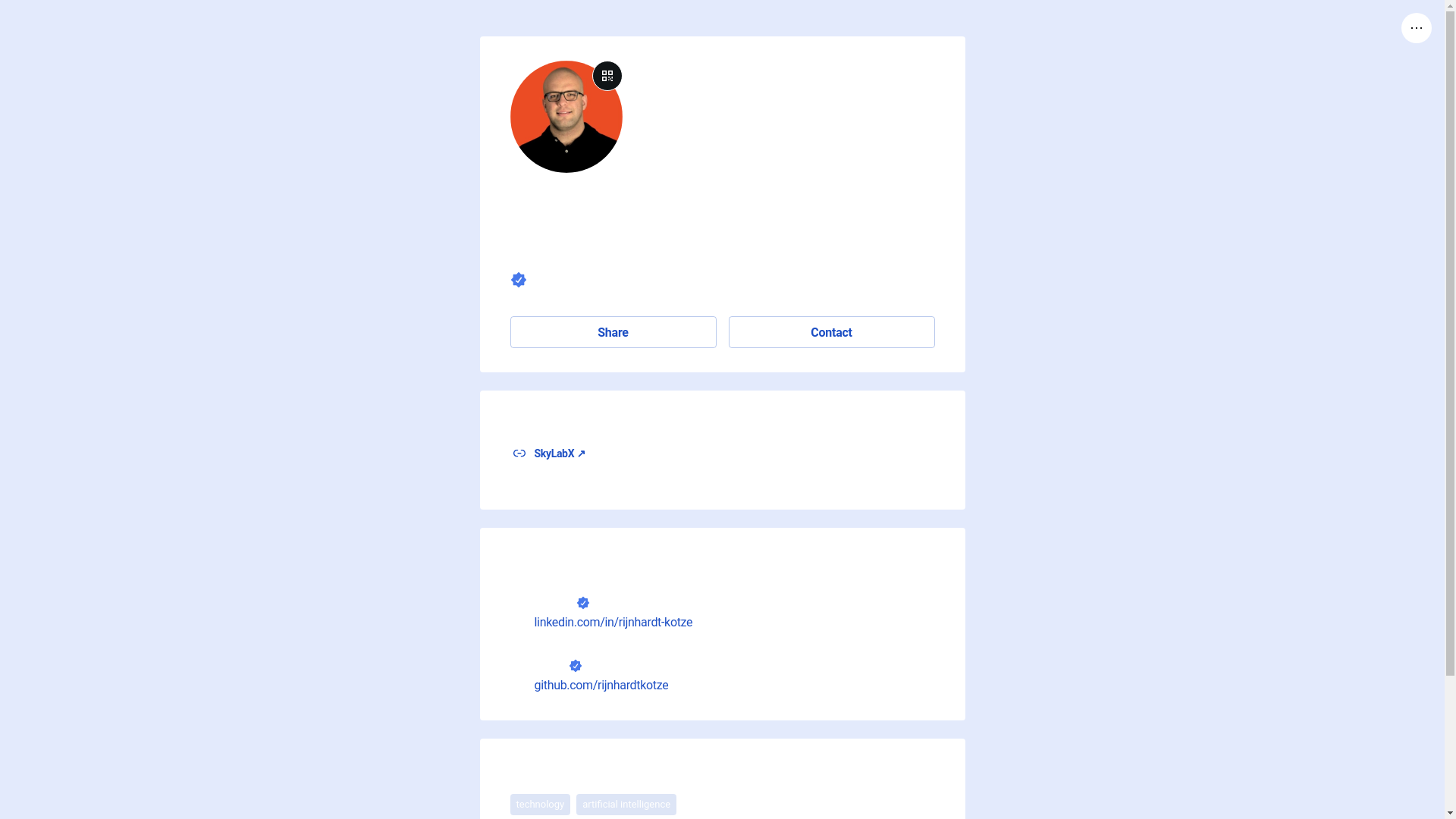 website screenshot of https://rijnhardt.link/